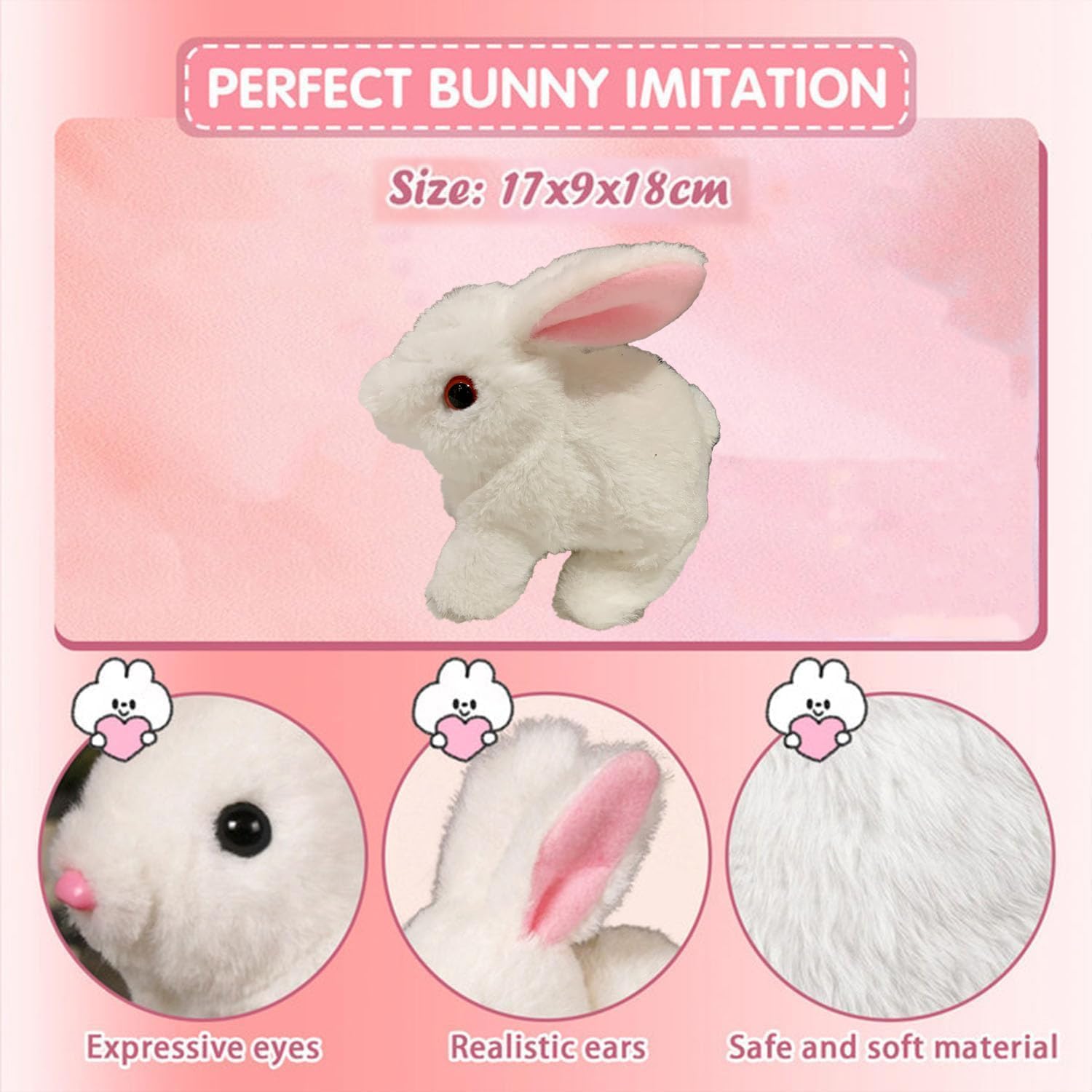 Foto 7 pulgar | Toy Bunny Betterlife Bunbi Realistic Para Niños, Marrón Y Blanco - Venta Internacional.