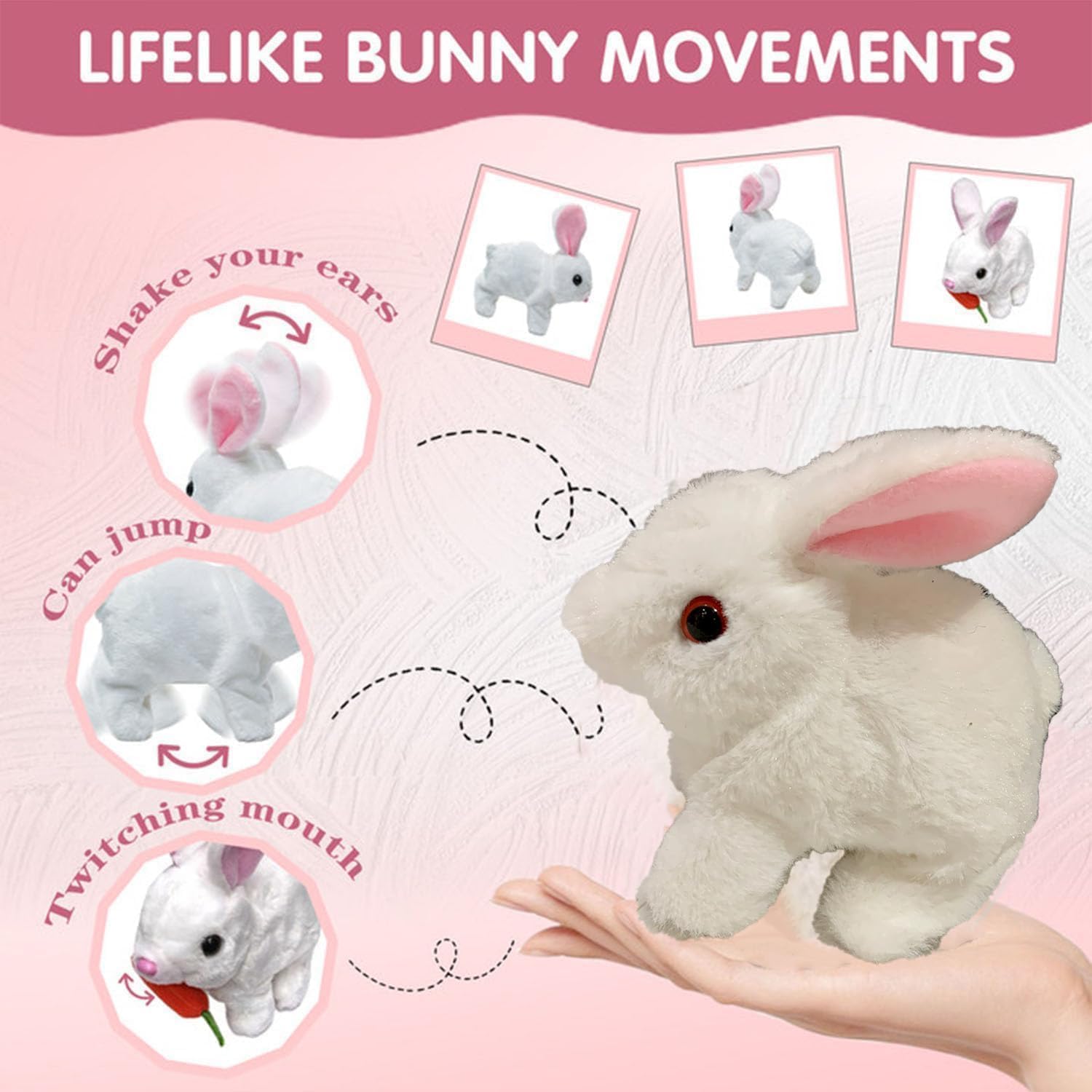Foto 8 pulgar | Toy Bunny Betterlife Bunbi Realistic Para Niños, Marrón Y Blanco - Venta Internacional.