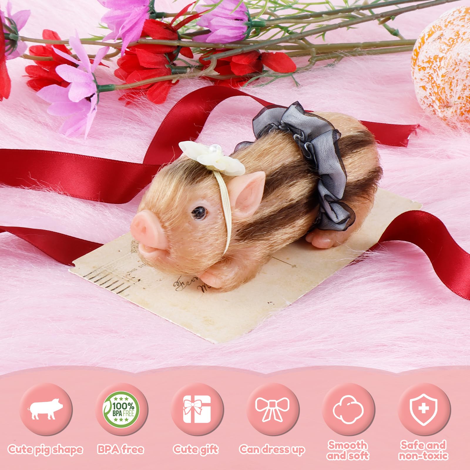 Foto 2 | Muñeca Genérica De Silicona Con Forma De Cerdo Realista De 13 Cm Con Acc - Venta Internacional.