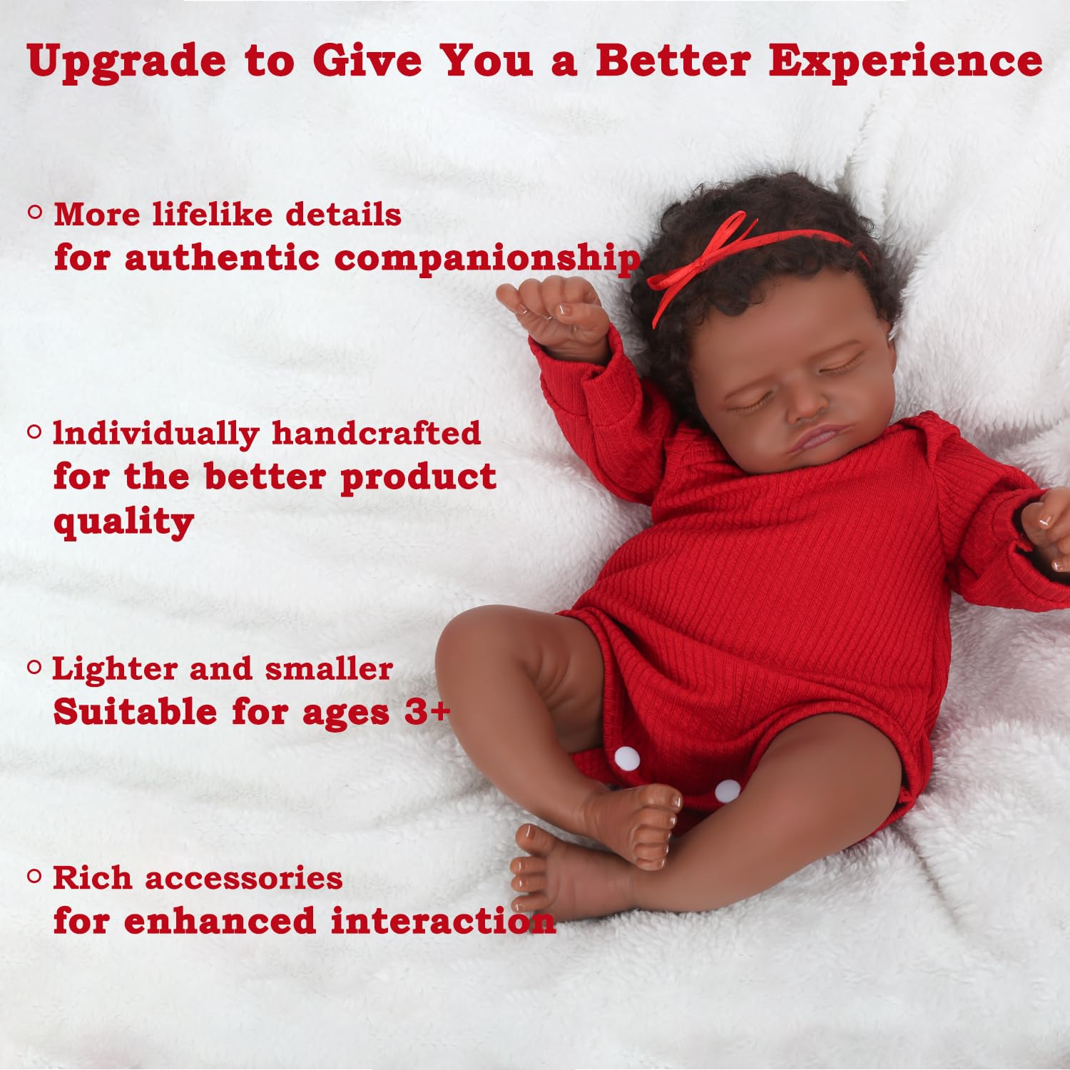 Foto 5 | Muñeca Reborn Charex Afroamericana De 45 Cm Con Accesorios - Venta Internacional.