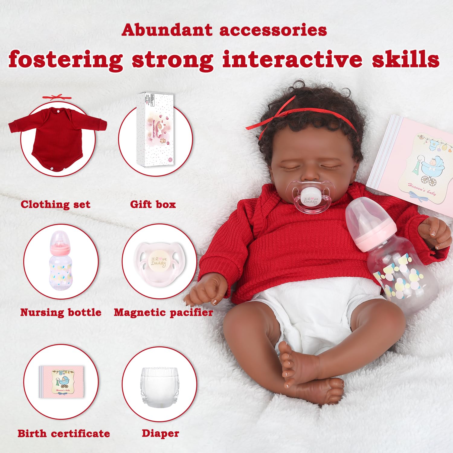 Foto 8 pulgar | Muñeca Reborn Charex Afroamericana De 45 Cm Con Accesorios - Venta Internacional.