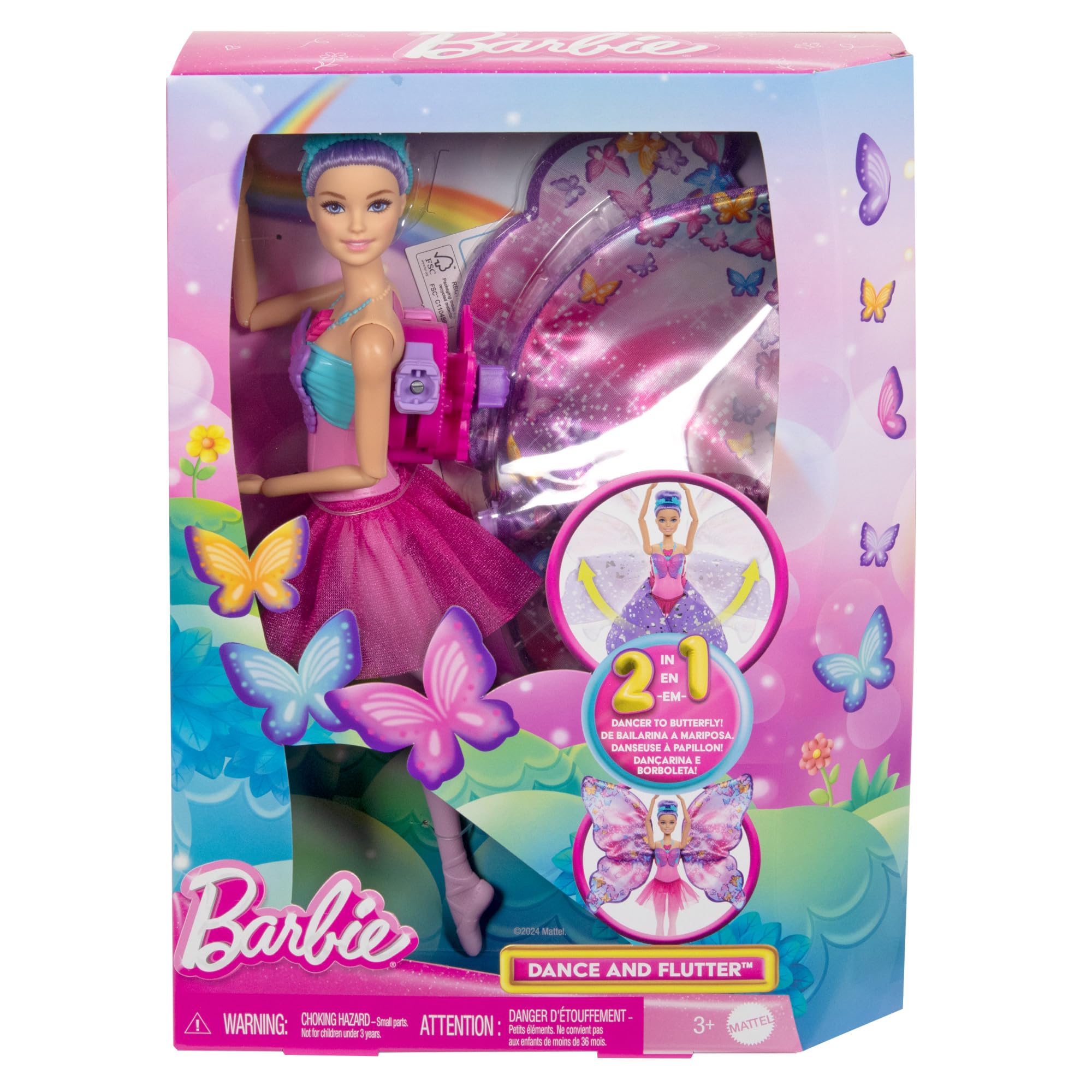 Foto 7 pulgar | Doll Barbie Dance And Flutter Transformation 2 En 1 - Venta Internacional.