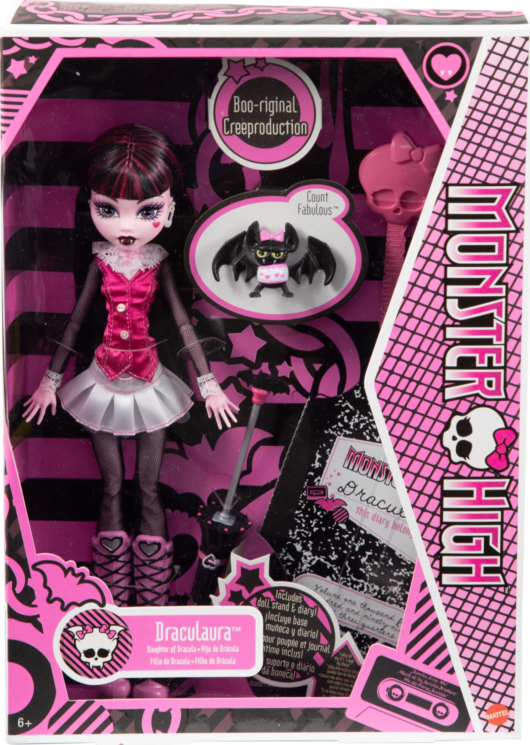 Foto 7 pulgar | Reproducción De Draculaura De Doll Monster High, 26 Cm, Con Diseño - Venta Internacional.