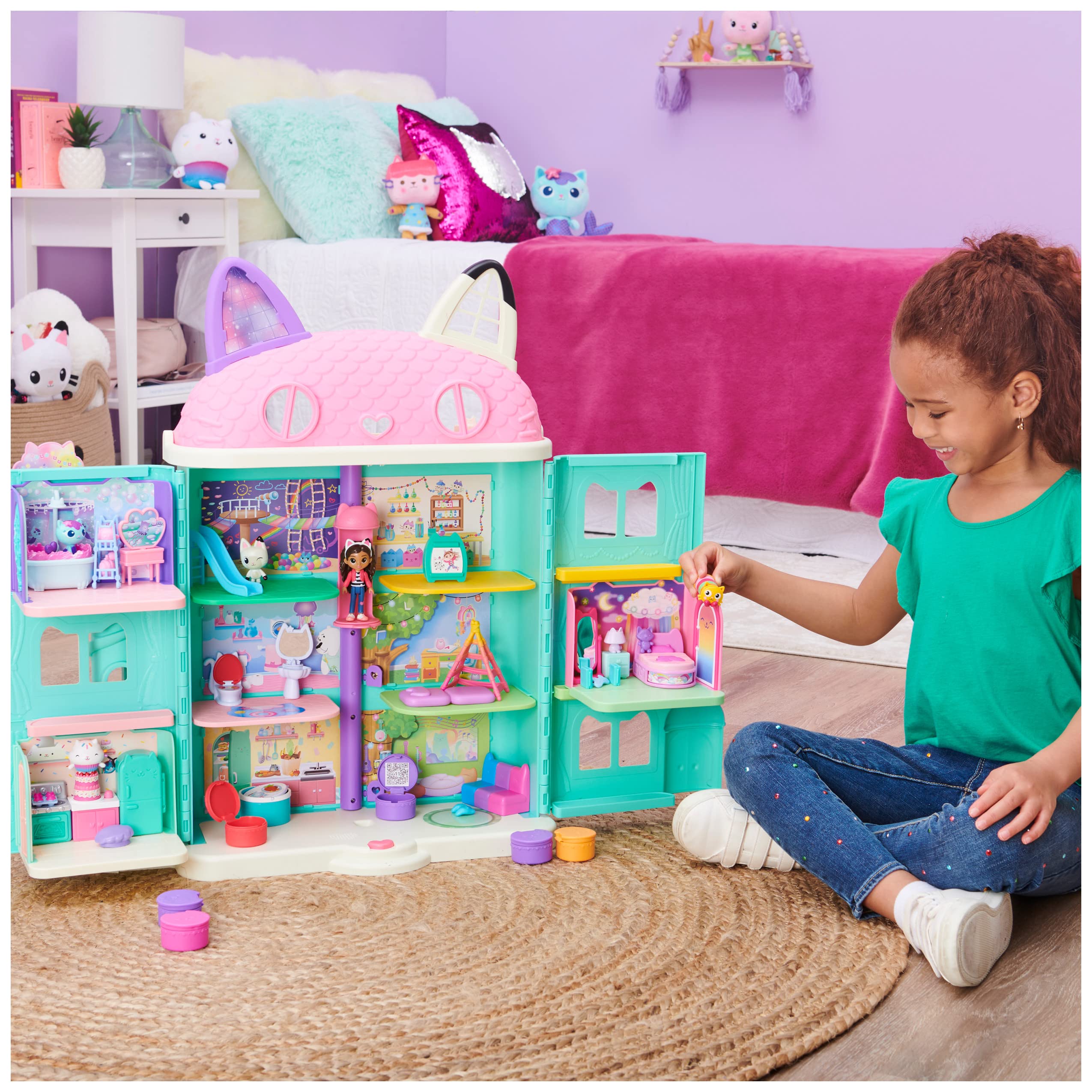 Foto 4 pulgar | Almohada Playset Gabby's Dollhouse Gdh Deluxe Para Habitación Con Forma De Gato - Venta Internacional.