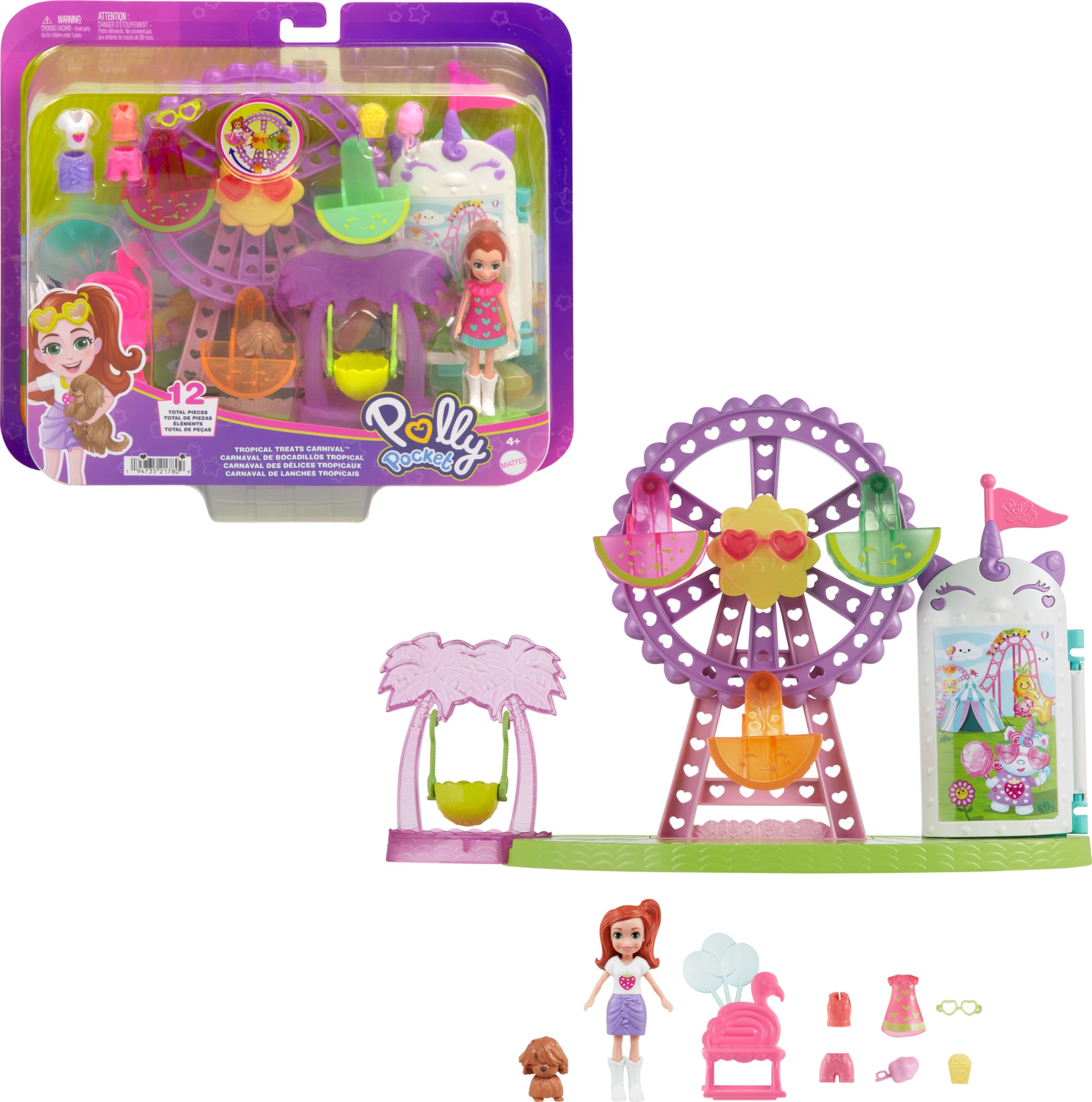 Foto 2 pulgar | Golosinas Tropicales Playset Polly Pocket Con Muñeca De 3 Pulgadas Y Cordón - Venta Internacional.