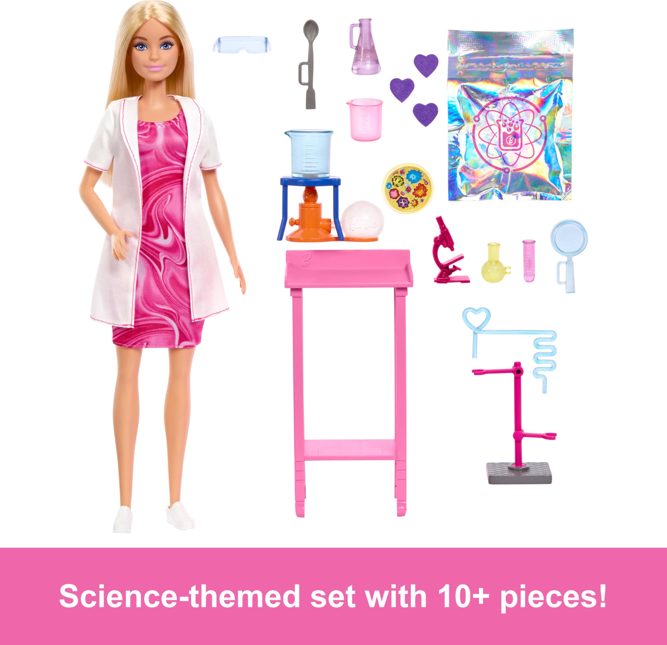 Foto 4 pulgar | Muñeca Barbie Scientist Con Muñeca Moderna, Mesa De Laboratorio Y Microscopio - Venta Internacional.