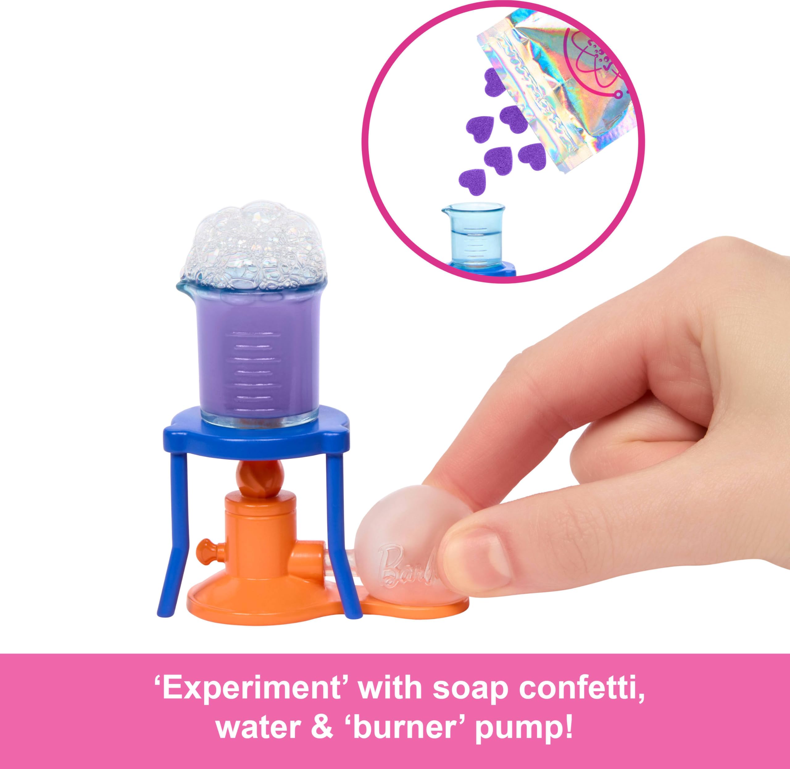 Foto 5 pulgar | Muñeca Barbie Scientist Con Muñeca Moderna, Mesa De Laboratorio Y Microscopio - Venta Internacional.