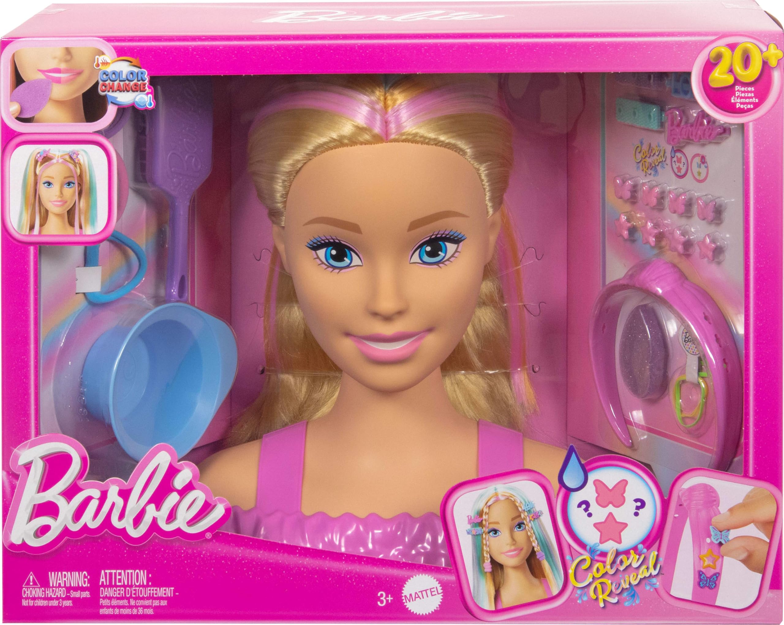 Foto 8 pulgar | Muñeca Barbie Styling Head De Cabello Rubio Con Más De 20 Accesorios - Venta Internacional.