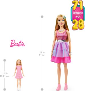 Foto 3 | Muñeca Barbie Hjy02 De 70 Cm Con Pelo Rubio, Vestido Rosa Brillante - Venta Internacional.