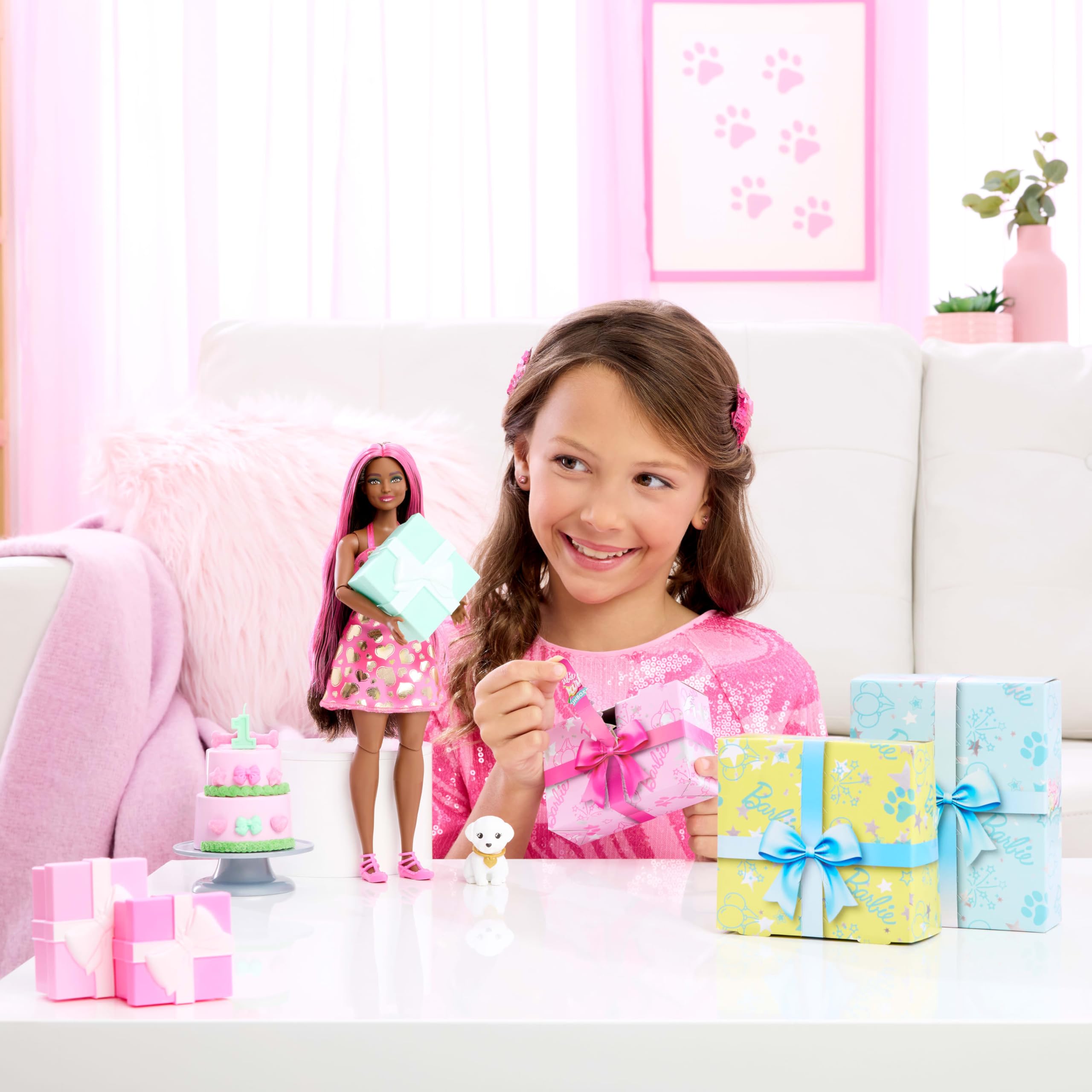 Foto 2 | Muñeca Barbie Party, Sin Caja, Con Accesorios, Serie De Cumpleaños Para Mascotas - Venta Internacional.