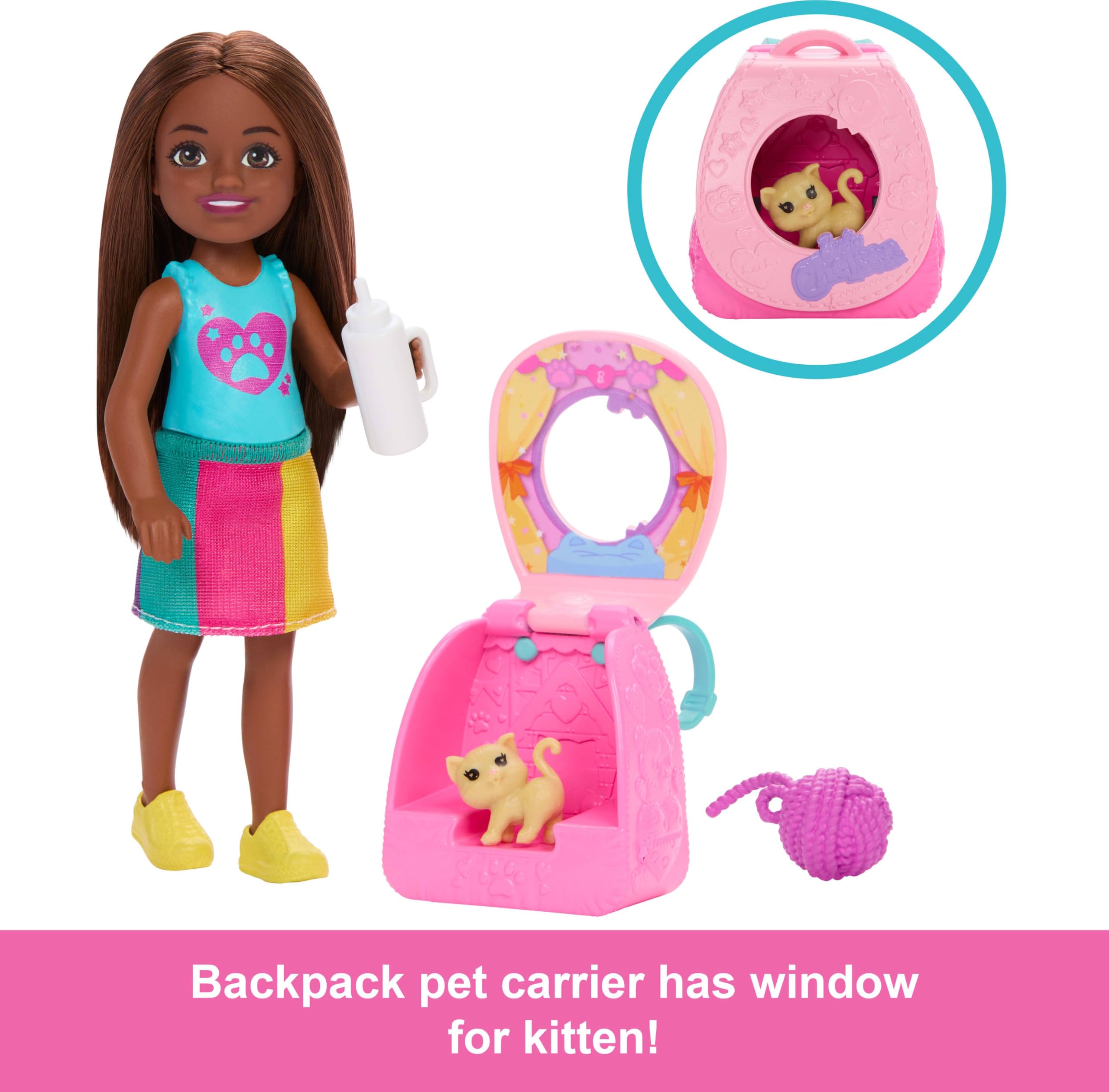 Foto 4 pulgar | Mochila Playtime Kitty, Muñeca Barbie Chelsea Con Accesorios - Venta Internacional.
