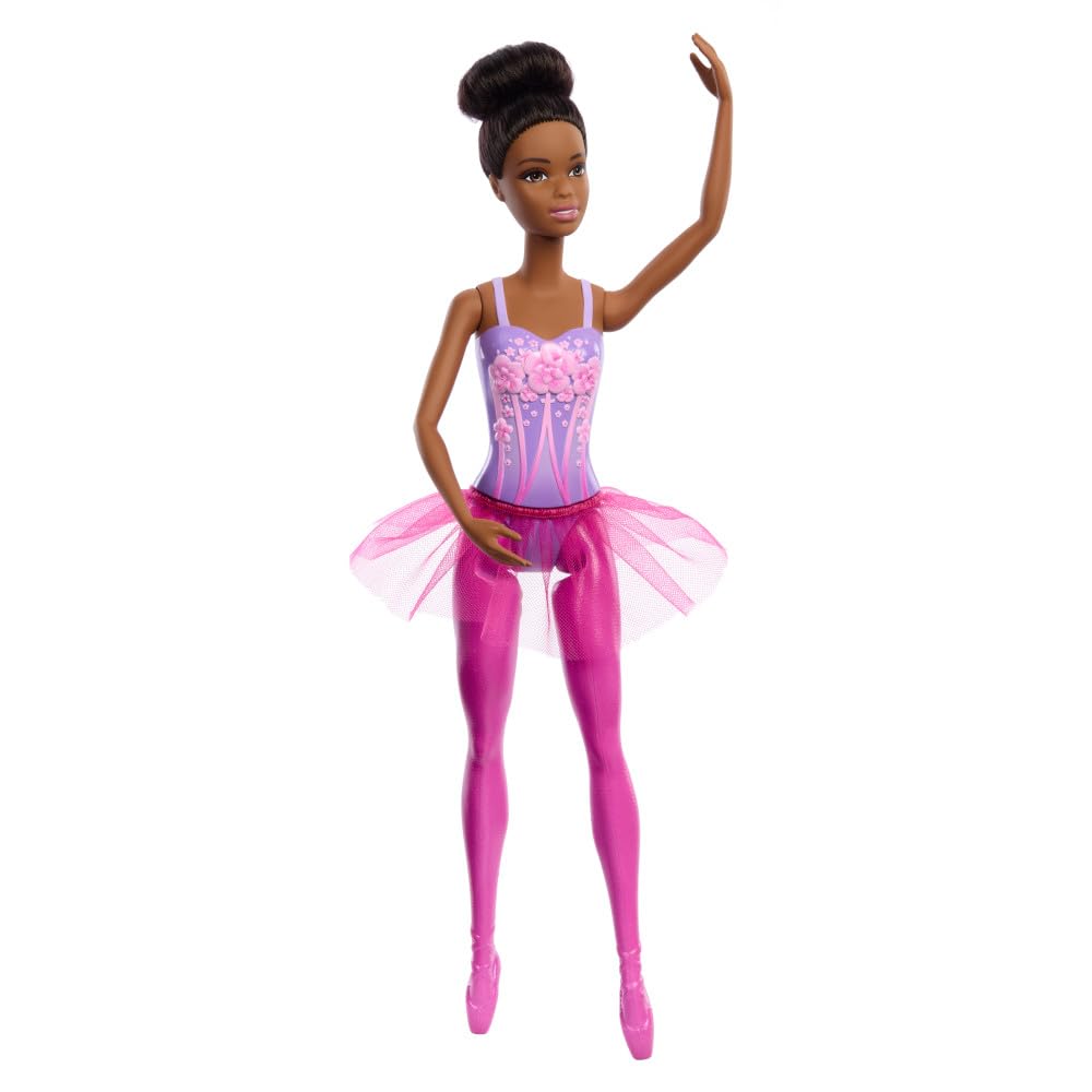 Muñeca Moderna Barbie Bailarina Morena Con Tutú Morado - Venta Internacional.