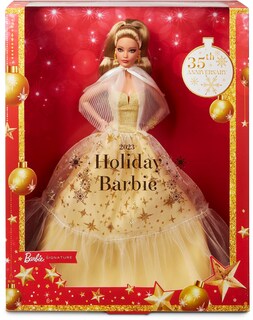Foto 1 | Muñeca Barbie Signature Holiday 2023 Con Vestido Dorado, 35 Aniversario. - Venta Internacional.