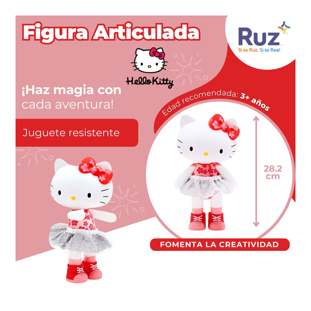 Foto 4 pulgar | Figura Articulada Ruz Hello Kitty (28.2 Cm Rojo)