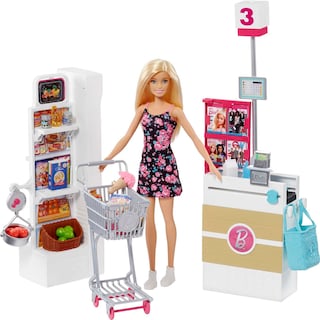 Foto 1 | Playset Barbie Supermarket Con 25 Accesorios Y Muñeca Barbie - Venta Internacional.