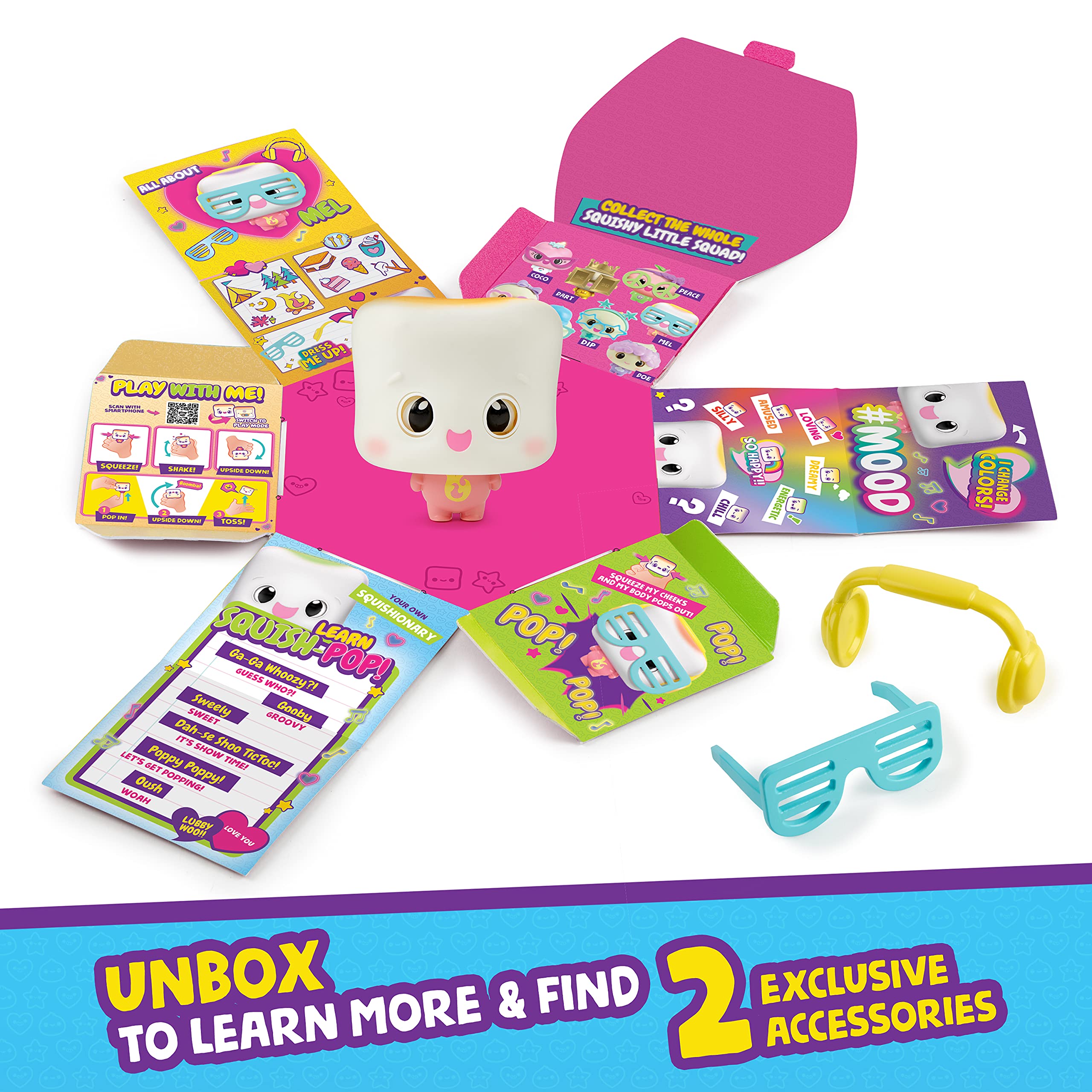 Foto 6 pulgar | Muñeca Interactiva Coleccionable Wowwee My Squishy Little Marshmallow Mel Con Accesorios - Venta Internacional.