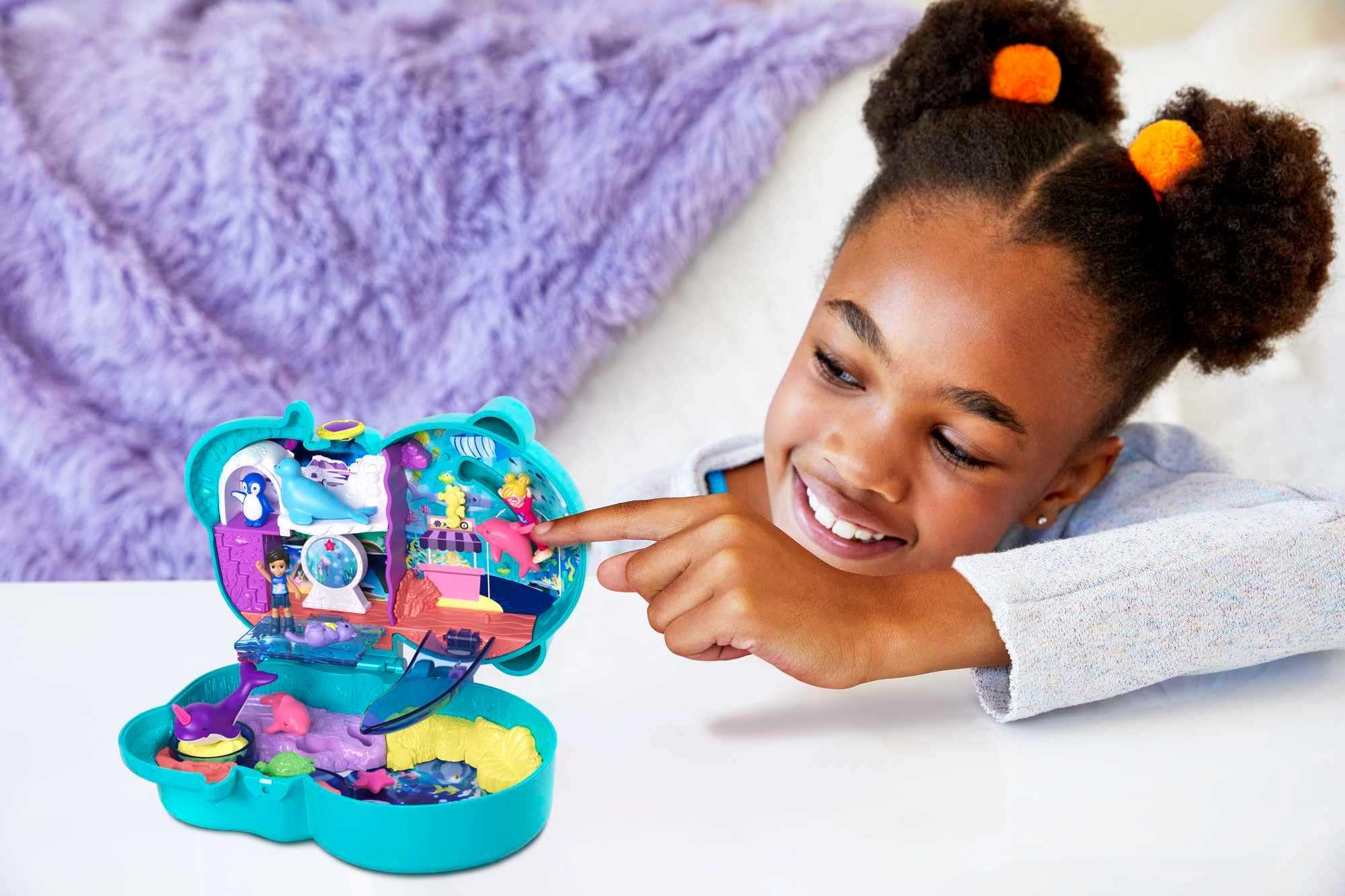 Foto 3 pulgar | Playset Polly Pocket Otter Aquarium Con 2 Micromuñecas De Más De 4 Años - Venta Internacional.