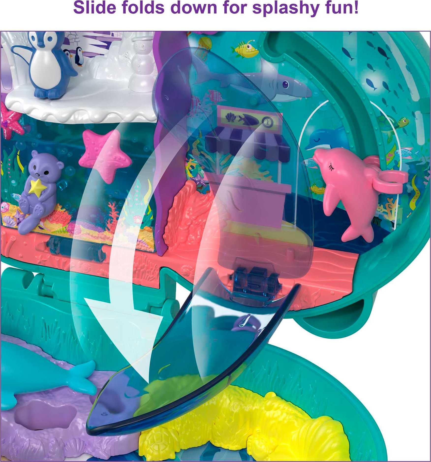 Foto 6 pulgar | Playset Polly Pocket Otter Aquarium Con 2 Micromuñecas De Más De 4 Años - Venta Internacional.