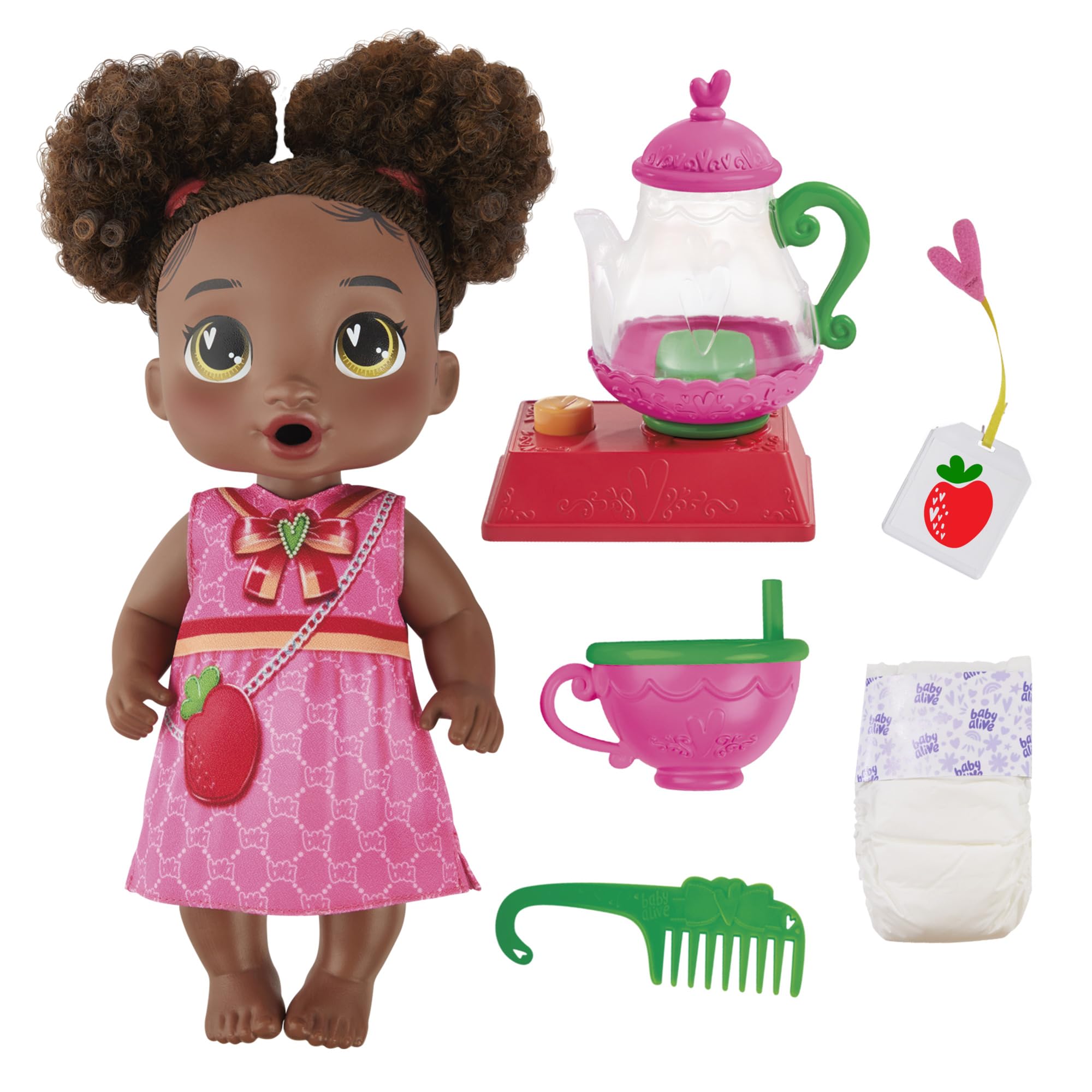 Foto 2 pulgar | Muñeca Baby Alive Bubbly Tea Party Berry Boo Con Tetera, 28 Cm - Venta Internacional.