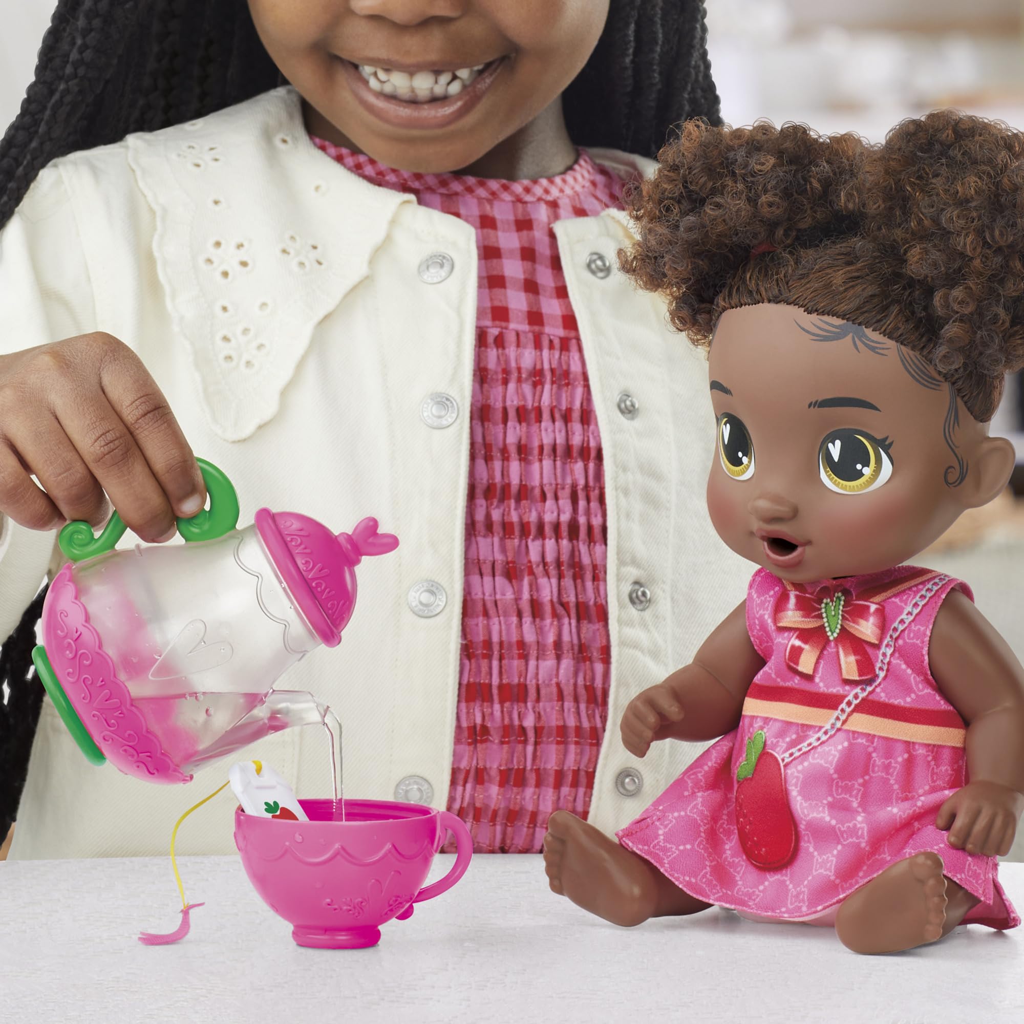 Foto 5 pulgar | Muñeca Baby Alive Bubbly Tea Party Berry Boo Con Tetera, 28 Cm - Venta Internacional.