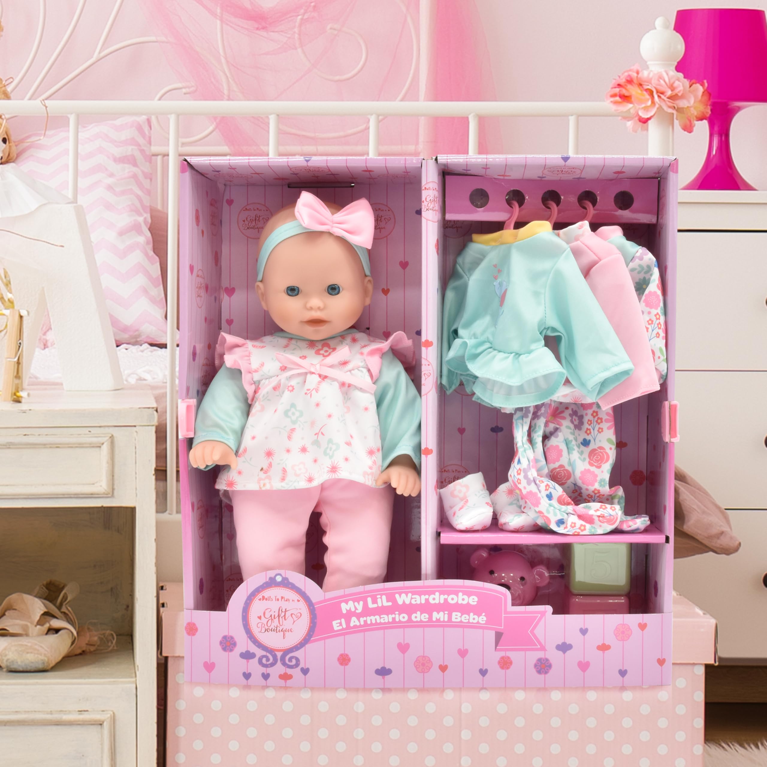 Foto 8 pulgar | Baby Doll Gift Boutique, Cuerpo Suave De 35 Cm Con 4 Atuendos Y Accesorios - Venta Internacional.
