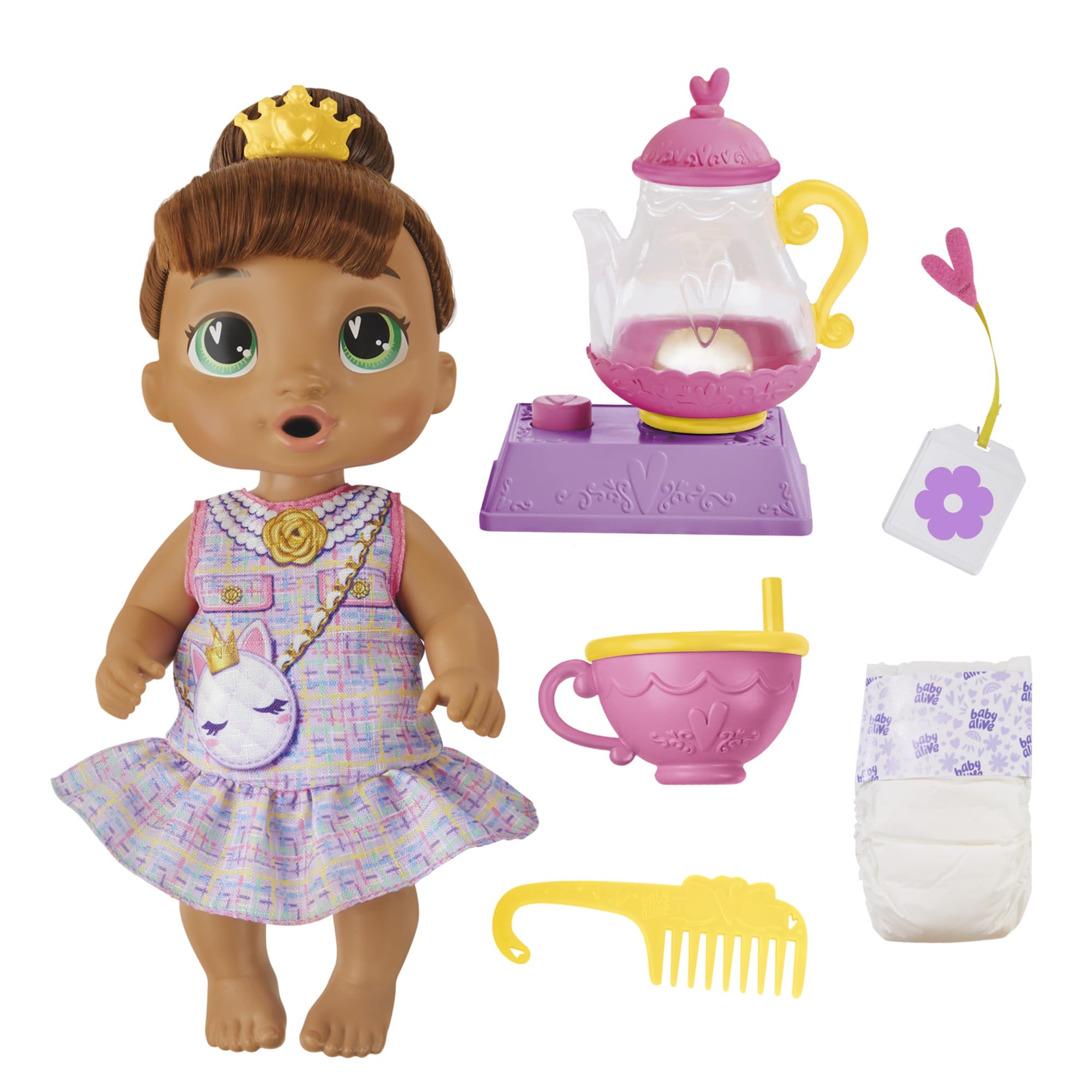 Foto 2 pulgar | Doll Baby Alive Bubbly Tea Party Sophia Sparkle 28 Cm Con Acc - Venta Internacional.