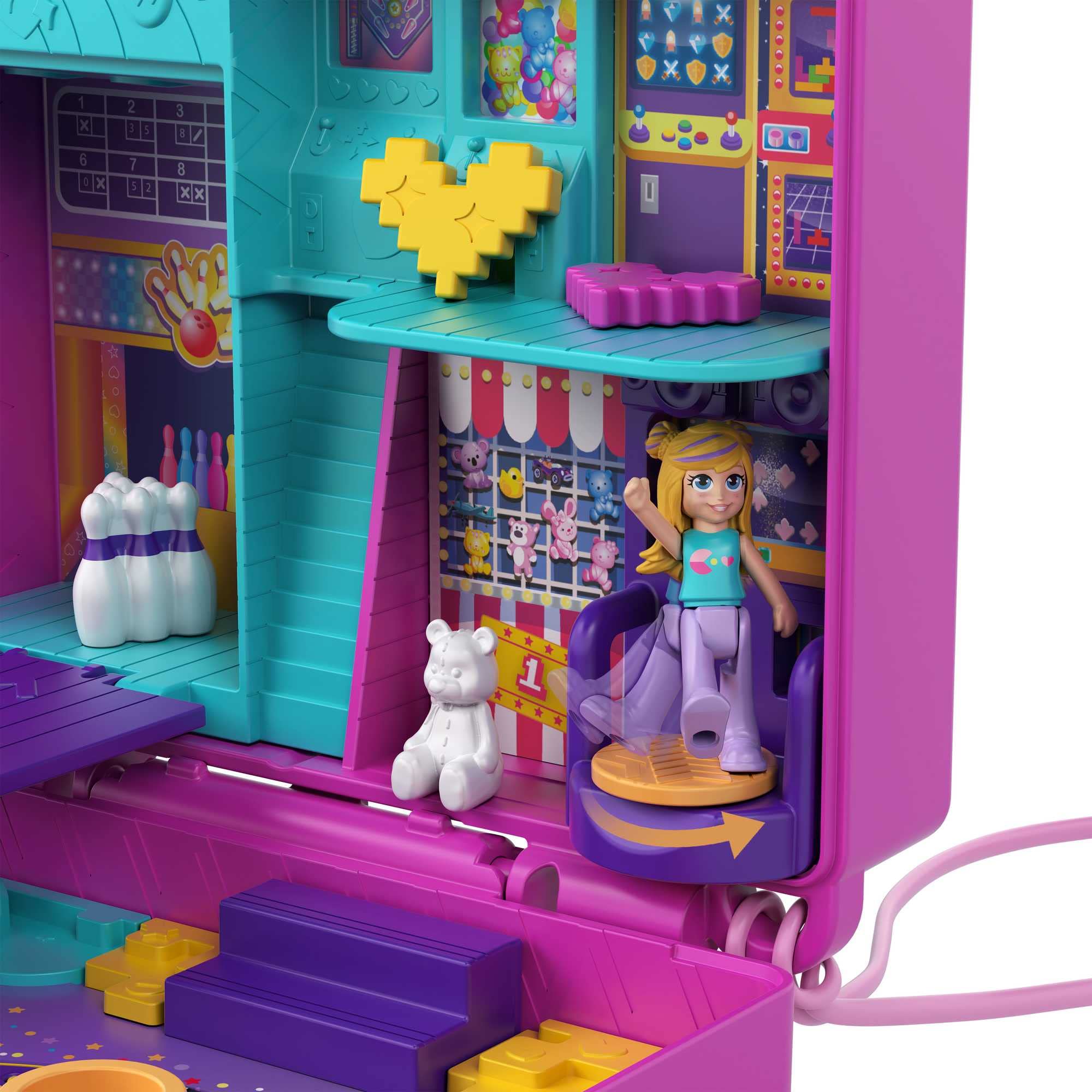 Foto 6 pulgar | Set De Juego Compacto Polly Pocket Race & Rock Arcade Con 2 Muñecas - Venta Internacional.