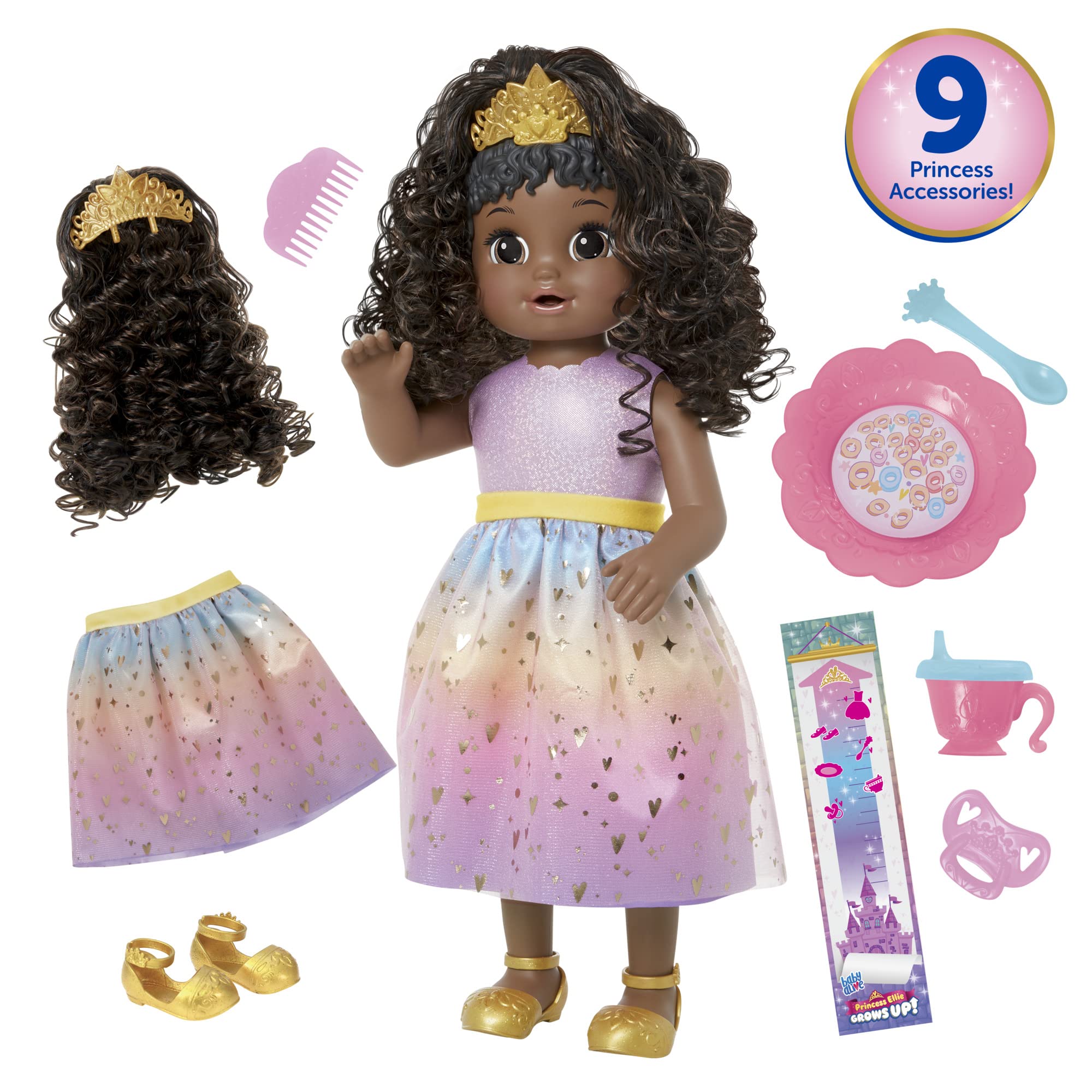 Foto 3 pulgar | ¡la Princesa Ellie De Doll Baby Alive Crece! Pelo Negro De 45 Cm - Venta Internacional.