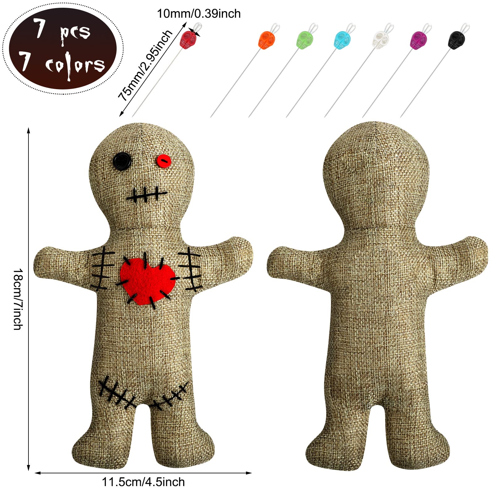 Foto 4 pulgar | Set De Muñecas Voodoo Kathfly Horror Doll Con 7 Alfileres De 18 Cm - Venta Internacional.