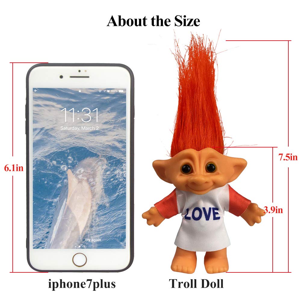 Foto 5 pulgar | Muñeca Troll Yintlilocn Vintage De 7.5 Pulgadas Con Pelo Naranja - Venta Internacional.