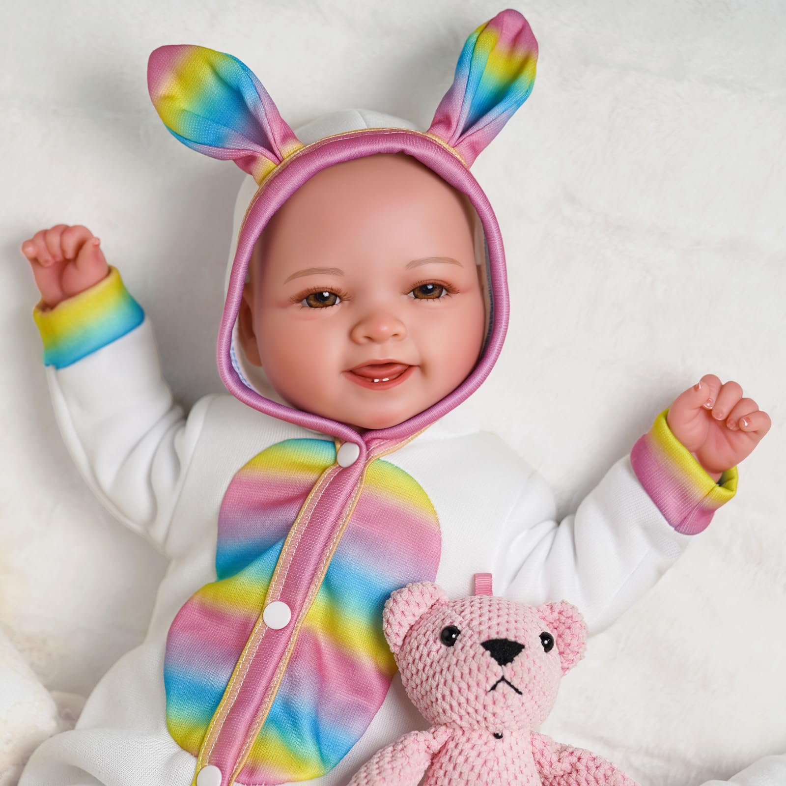 Foto 3 pulgar | Muñeca Jizhi, De Cuerpo Suave, Realista, 43 Cm, Con Ropa De Conejo - Venta Internacional.