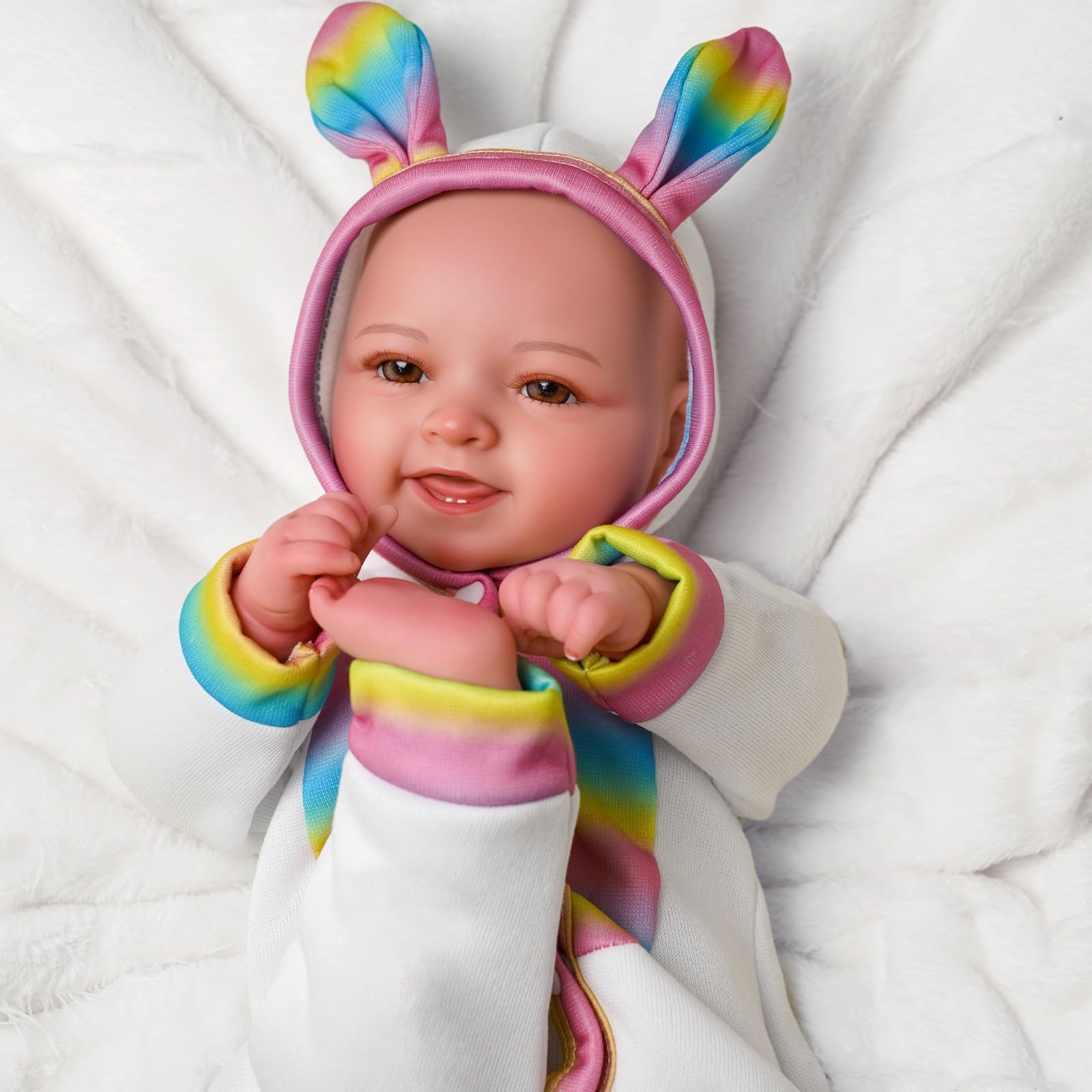 Foto 8 pulgar | Muñeca Jizhi, De Cuerpo Suave, Realista, 43 Cm, Con Ropa De Conejo - Venta Internacional.