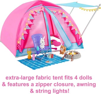 Foto 3 | Tienda De Campaña Playset Barbie It Takes Two Con Brooklyn Y Malibu - Venta Internacional.