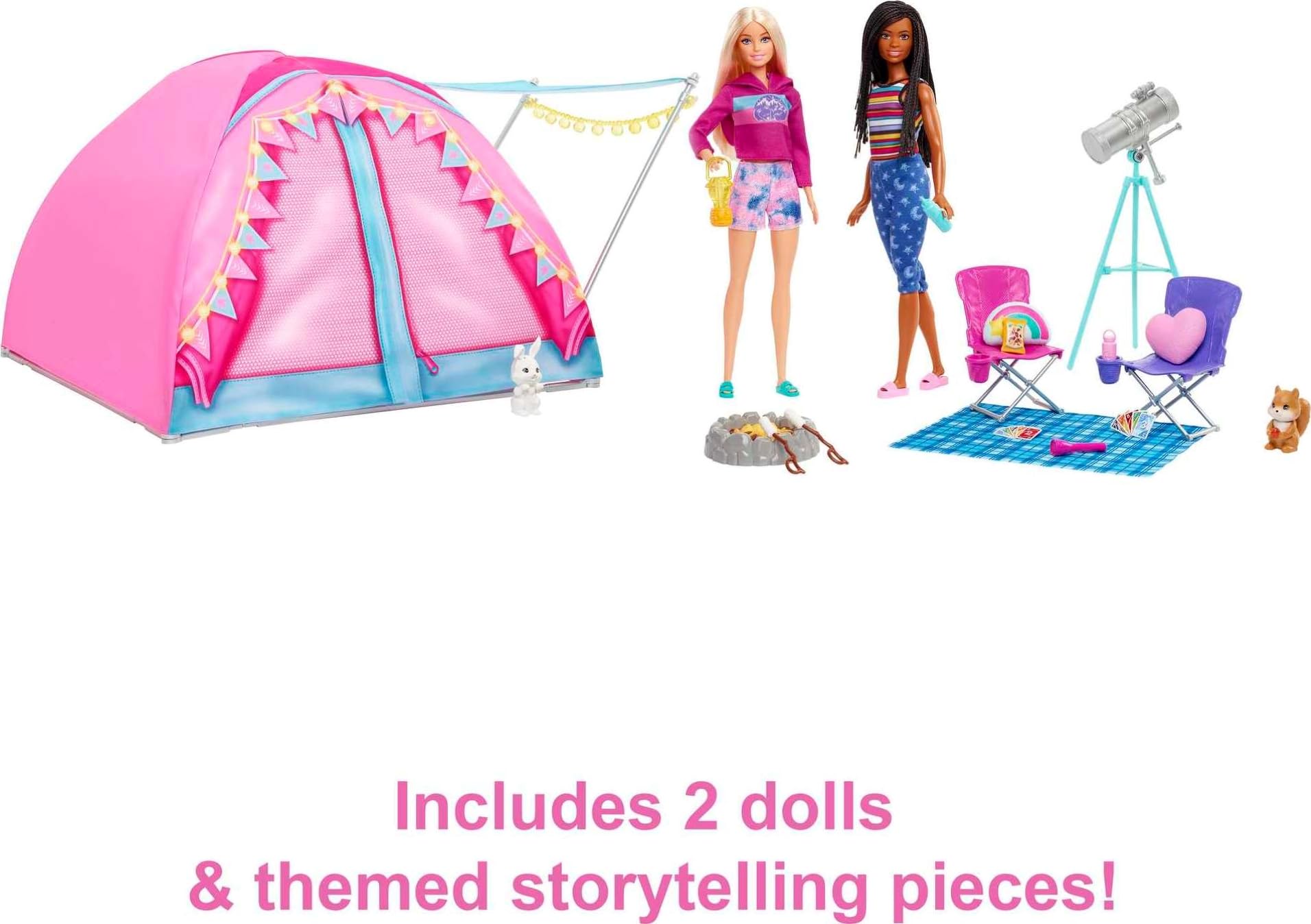 Foto 6 pulgar | Tienda De Campaña Playset Barbie It Takes Two Con Brooklyn Y Malibu - Venta Internacional.