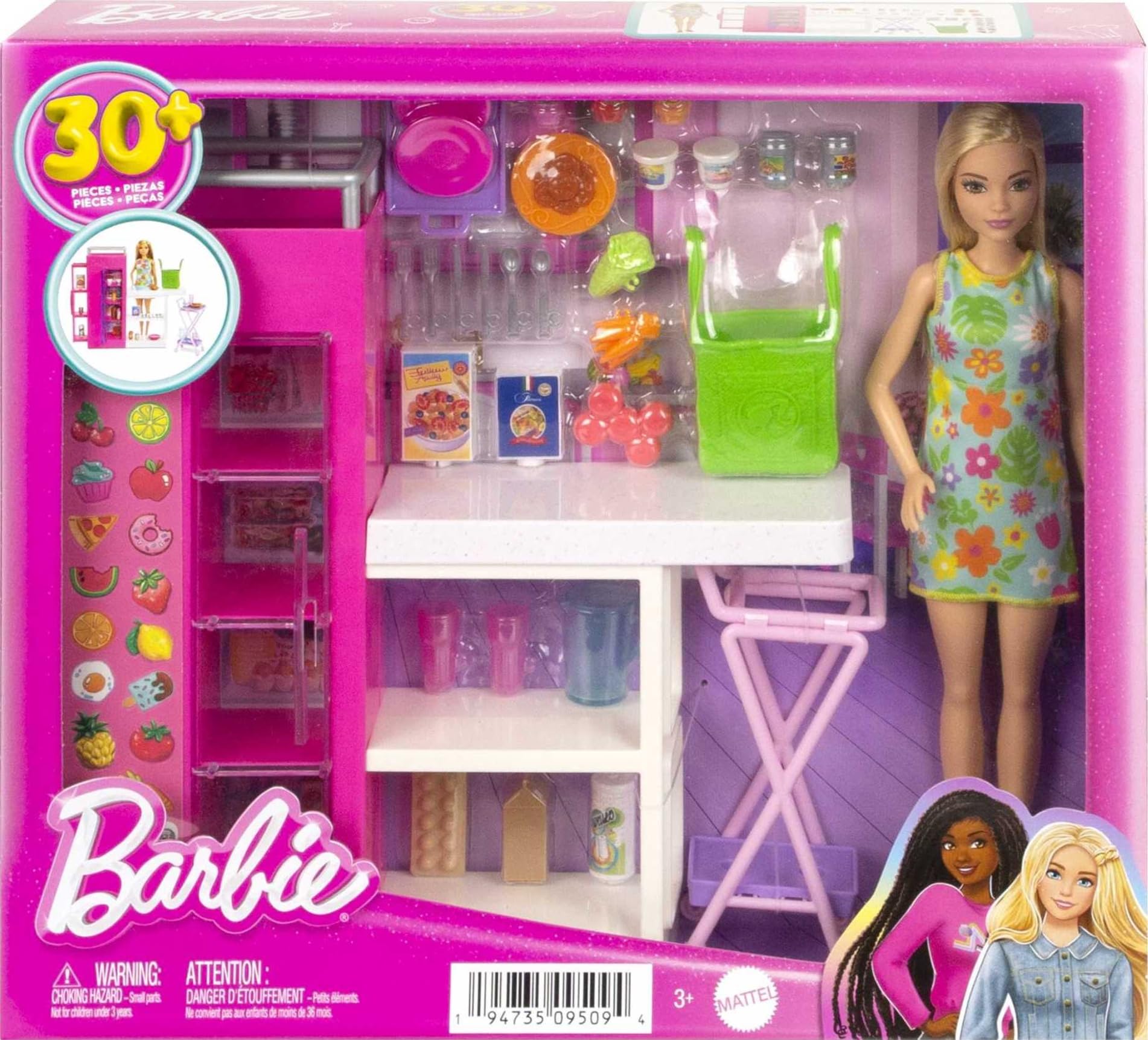 Foto 7 | Muñeca Barbie Pantry Playset Con Más De 25 Accesorios Y Muebles - Venta Internacional.