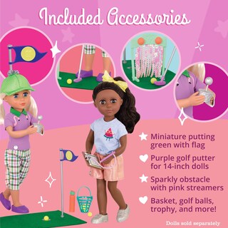 Foto 3 | Set De Minigolf Con Purpurina Para Niñas Con Puntajes Que Brillan Para Muñecas De 36,8 Cm - Venta Internacional.