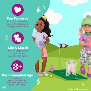 Foto 4 | Set De Minigolf Con Purpurina Para Niñas Con Puntajes Que Brillan Para Muñecas De 36,8 Cm - Venta Internacional.