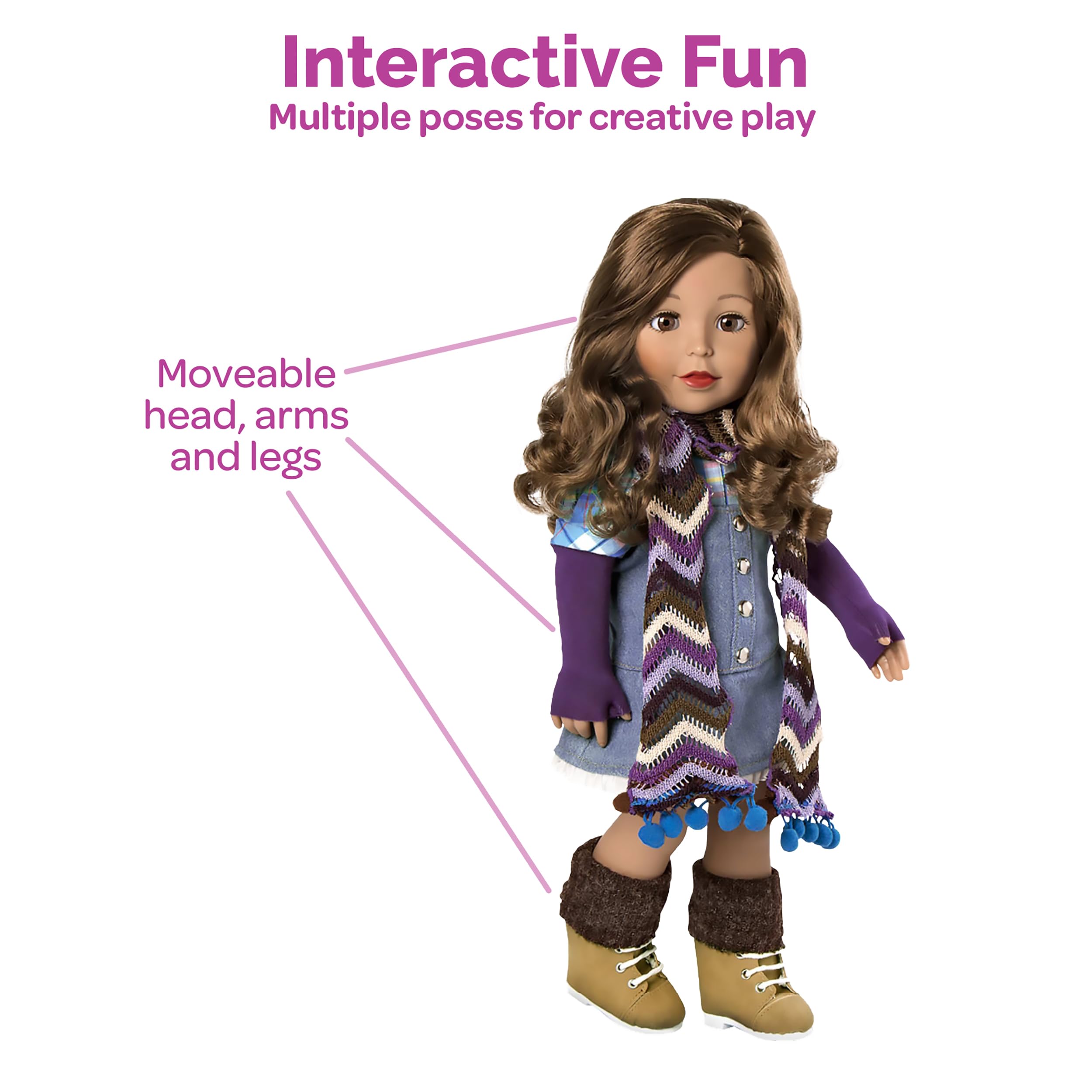 Foto 4 pulgar | Muñeca Moderna Adora Amazing Girls Ava De 45 Cm Con Pelo Enraizado - Venta Internacional.