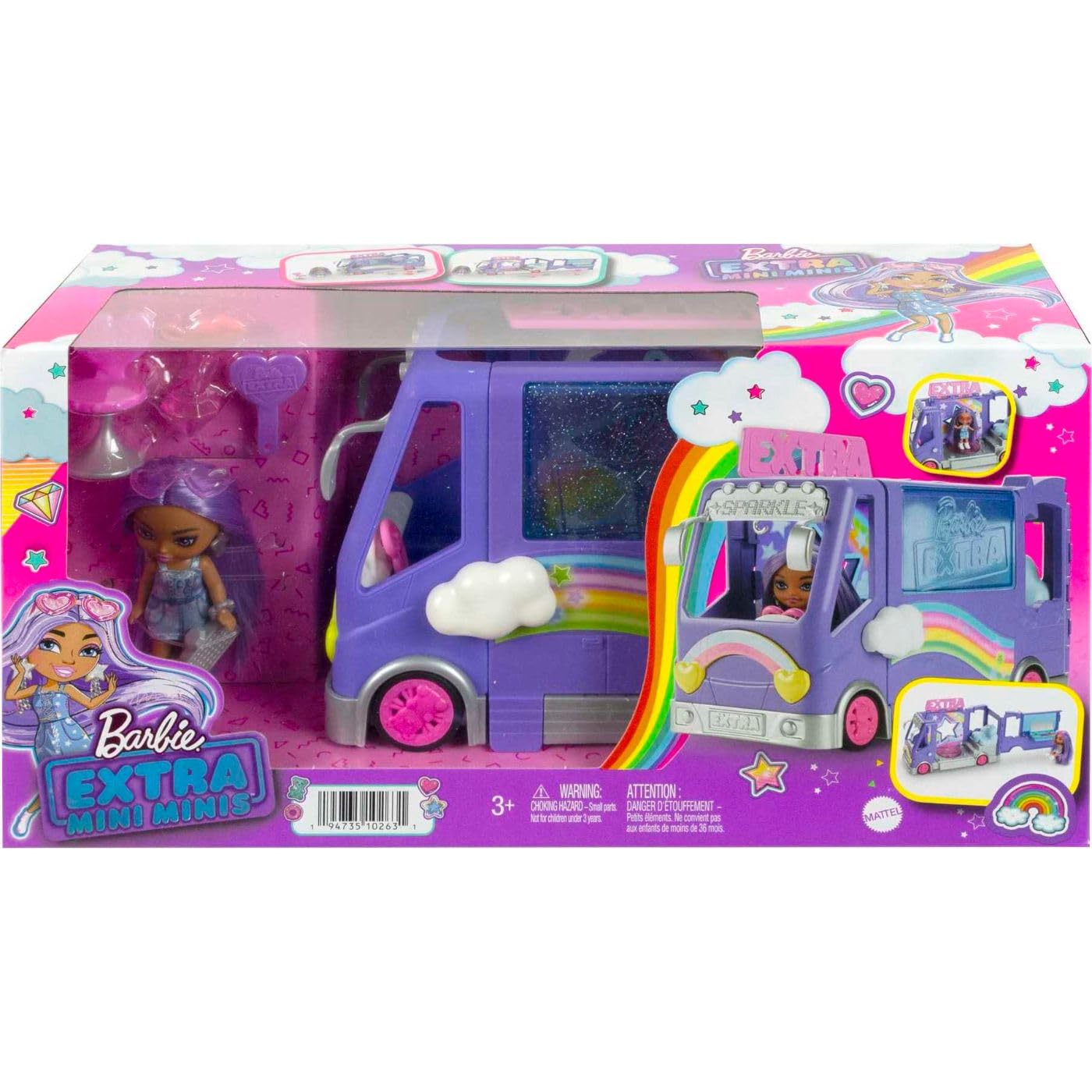 Foto 7 pulgar | Vehículo Playset Barbie Extra Mini Minis Para Muñecas Y Juguete Con Autobús Turístico - Venta Internacional.