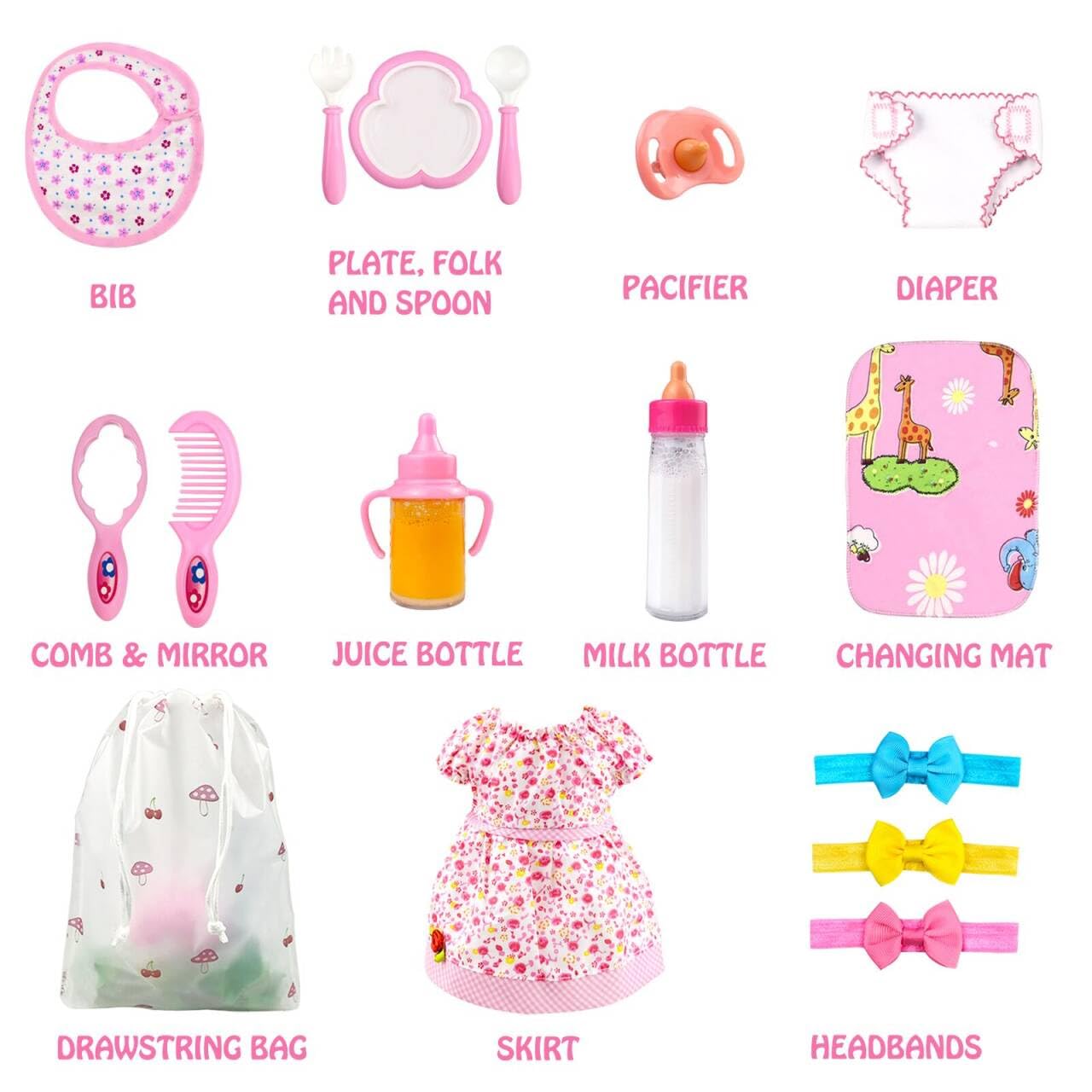 Foto 4 | Set De Alimentación Y Cuidado Bnuzeiyi De Baby Doll Accessories Para Niños De 14 A 16 Años - Venta Internacional.