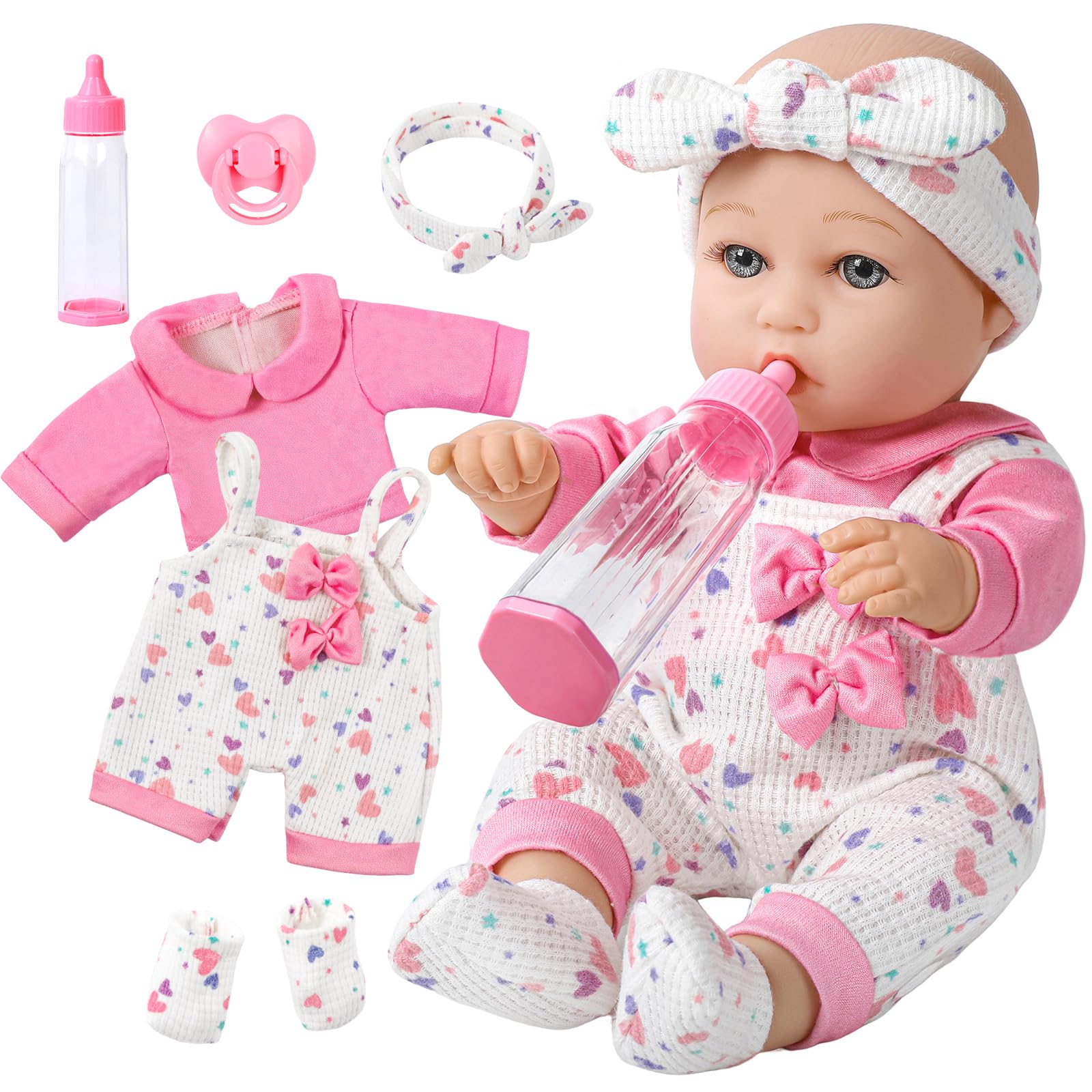 Foto 2 pulgar | Baby Doll Xfeyue De 12 Pulgadas Con Ropa, Chupete Y Biberón - Venta Internacional.