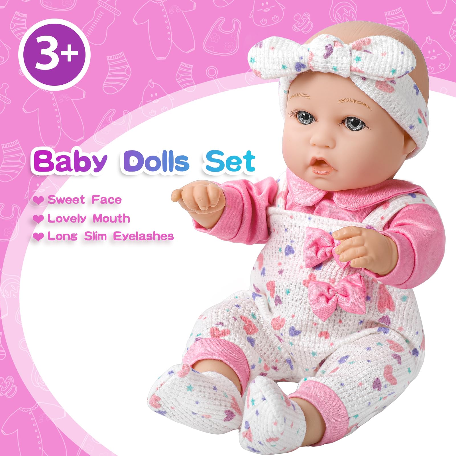 Foto 5 pulgar | Baby Doll Xfeyue De 12 Pulgadas Con Ropa, Chupete Y Biberón - Venta Internacional.