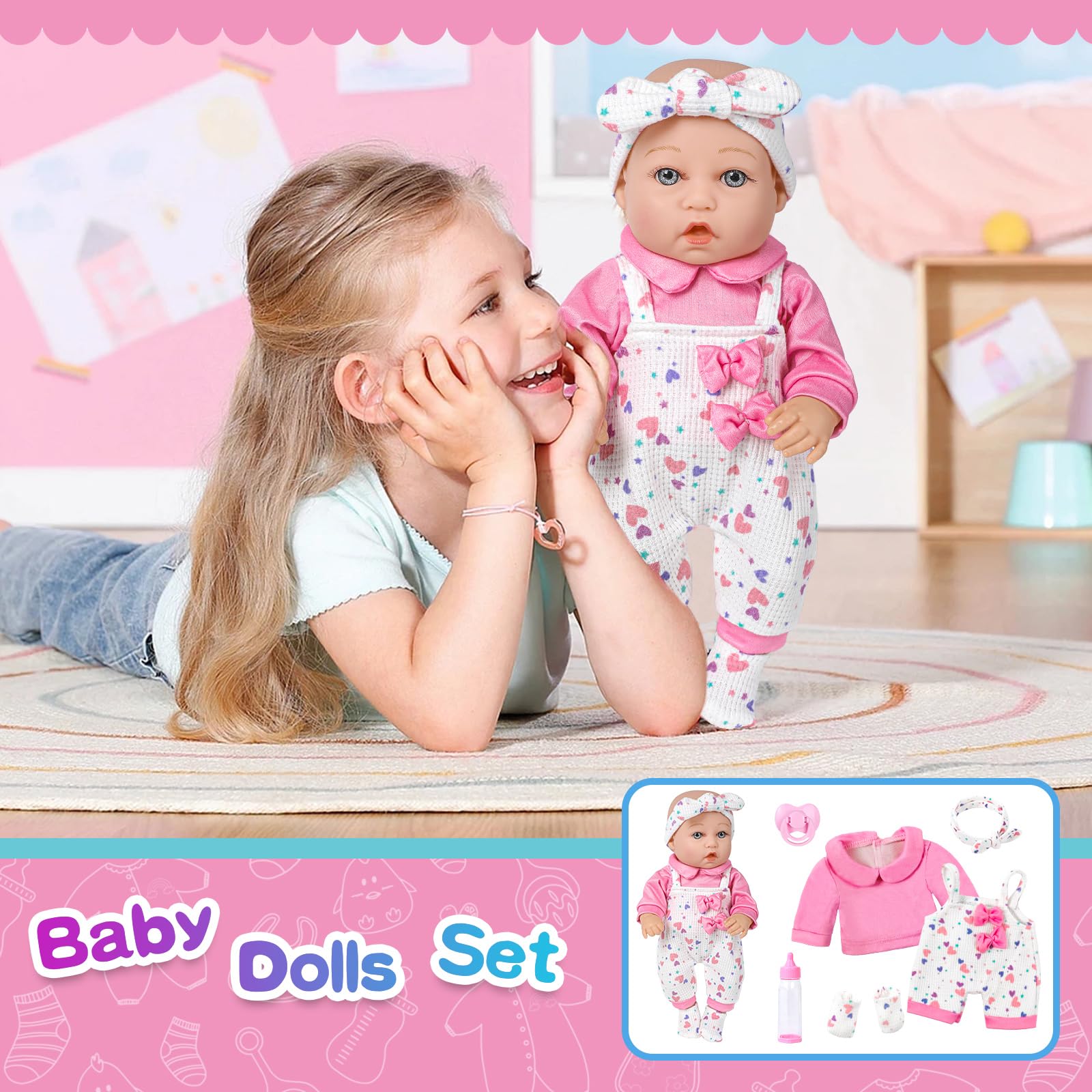 Foto 8 pulgar | Baby Doll Xfeyue De 12 Pulgadas Con Ropa, Chupete Y Biberón - Venta Internacional.