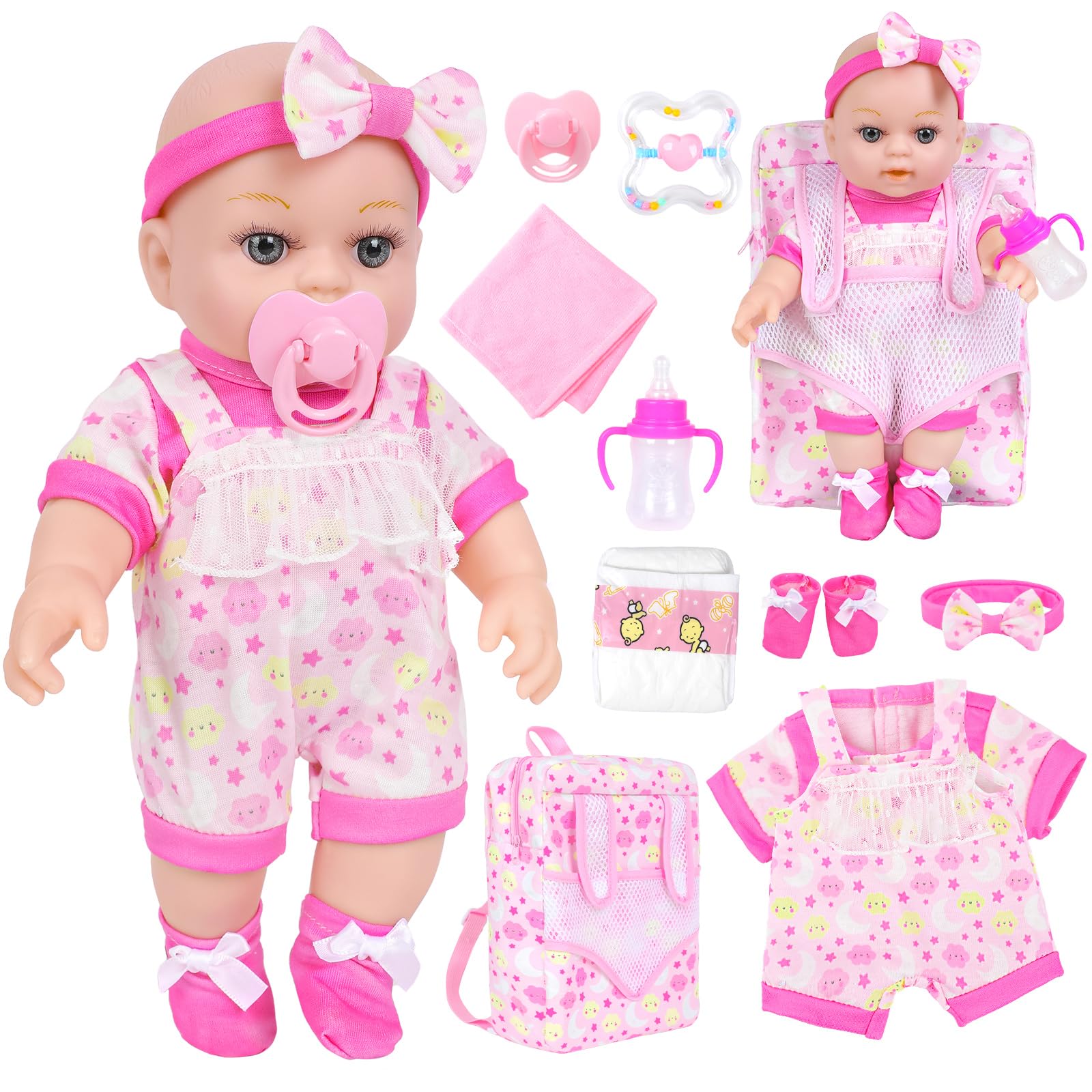 Foto 2 pulgar | Set De Juego Baby Doll Xfeyue De 30 Cm Con Mochila Y Accesorios - Venta Internacional.