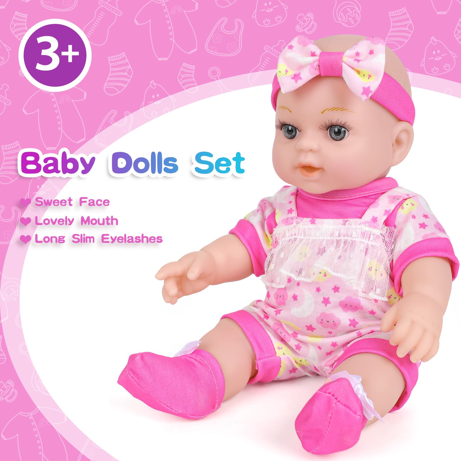 Foto 7 pulgar | Set De Juego Baby Doll Xfeyue De 30 Cm Con Mochila Y Accesorios - Venta Internacional.