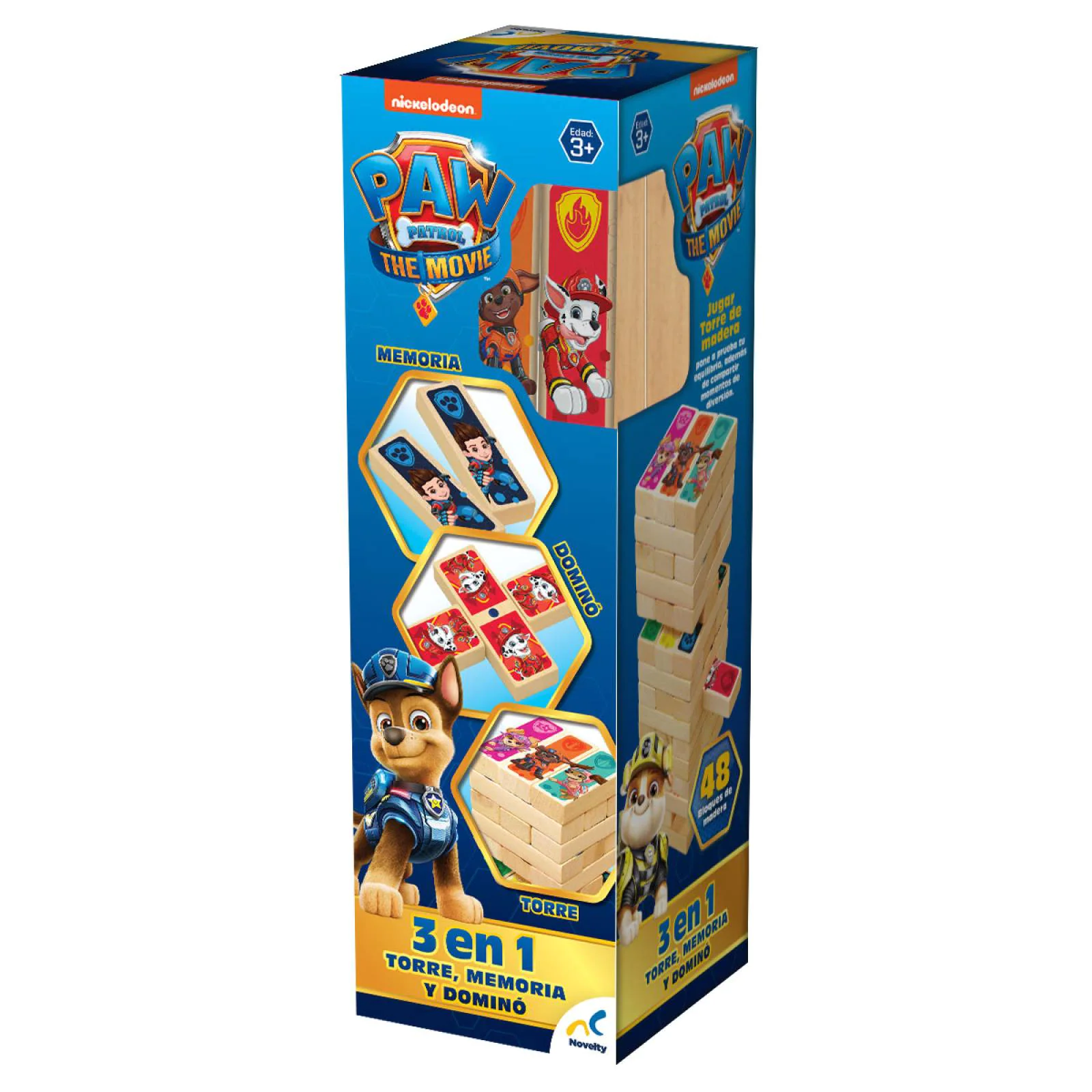 Foto 4 pulgar | Juego de Mesa para Niños Torre de Madera 3 en 1 de Paw Patrol Novelty