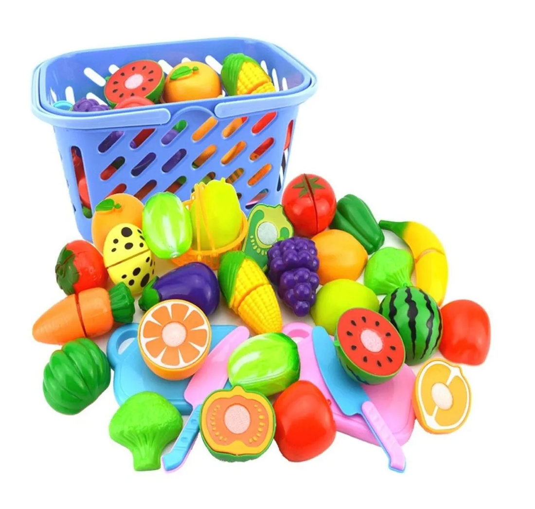 Set 23 Juguetes de Cocina Malubero Multicolor para Niños Corta Frutas Verduras