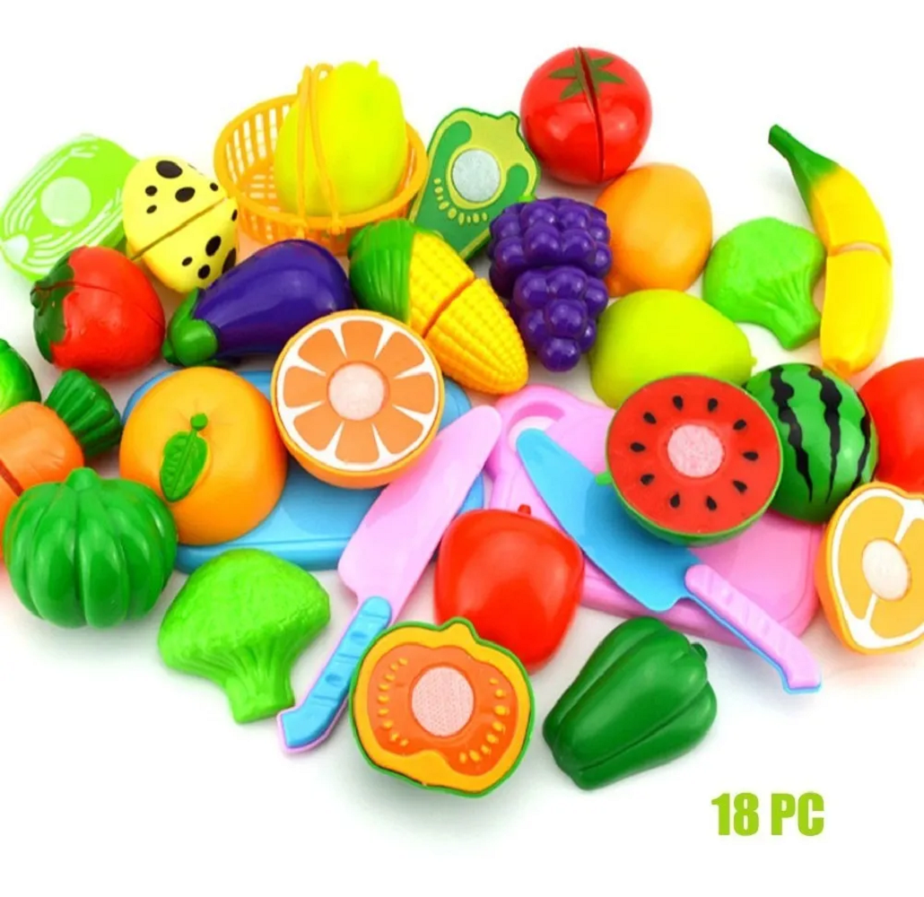 Foto 4 pulgar | Set 23 Juguetes de Cocina Malubero Multicolor para Niños Corta Frutas Verduras