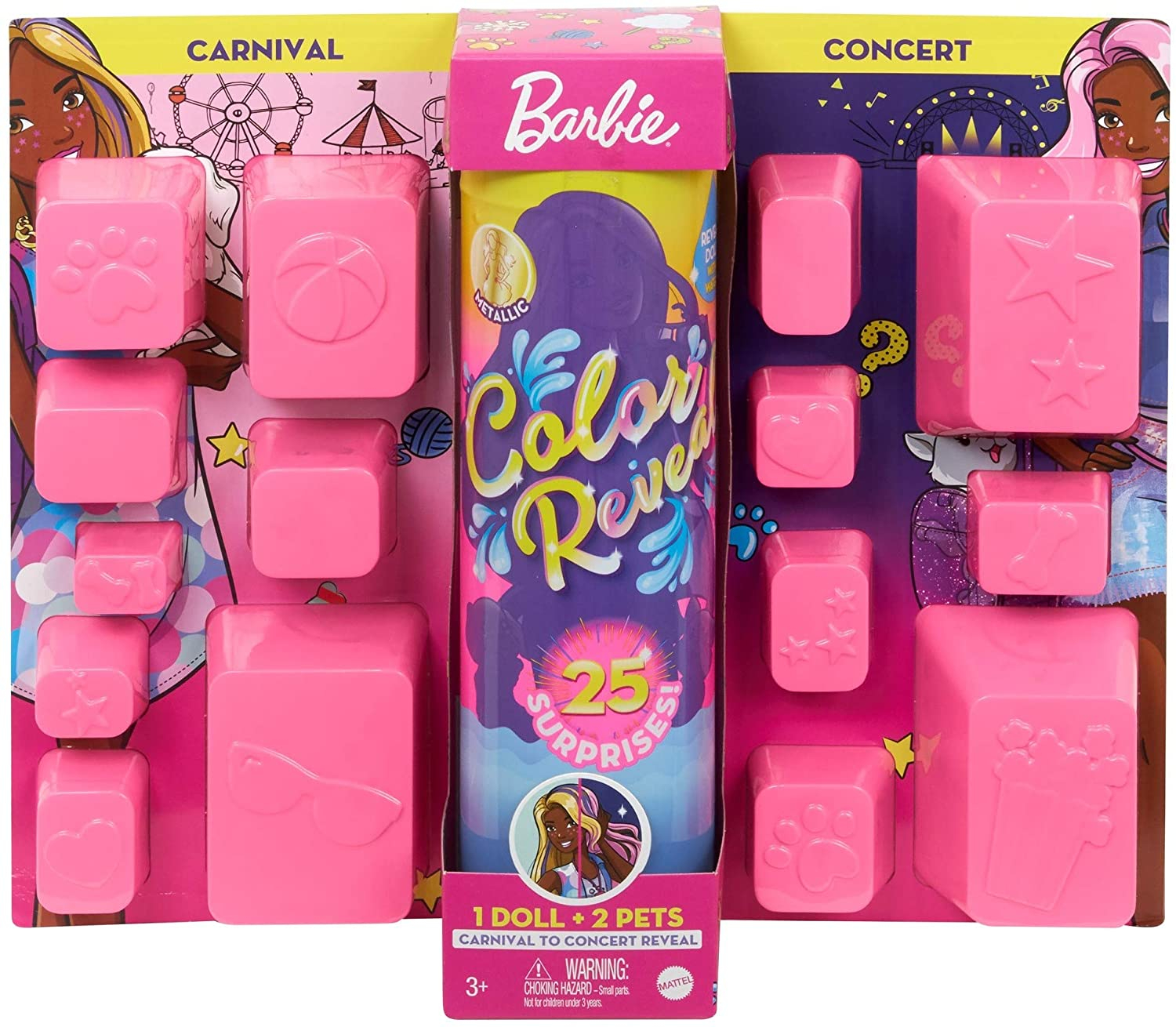 Foto 2 pulgar | Venta Internacional- Barbie Color Reveal Doll Set Con 25 Sorpresas Que Incluyen 2 Mascotas Y Transformación Del