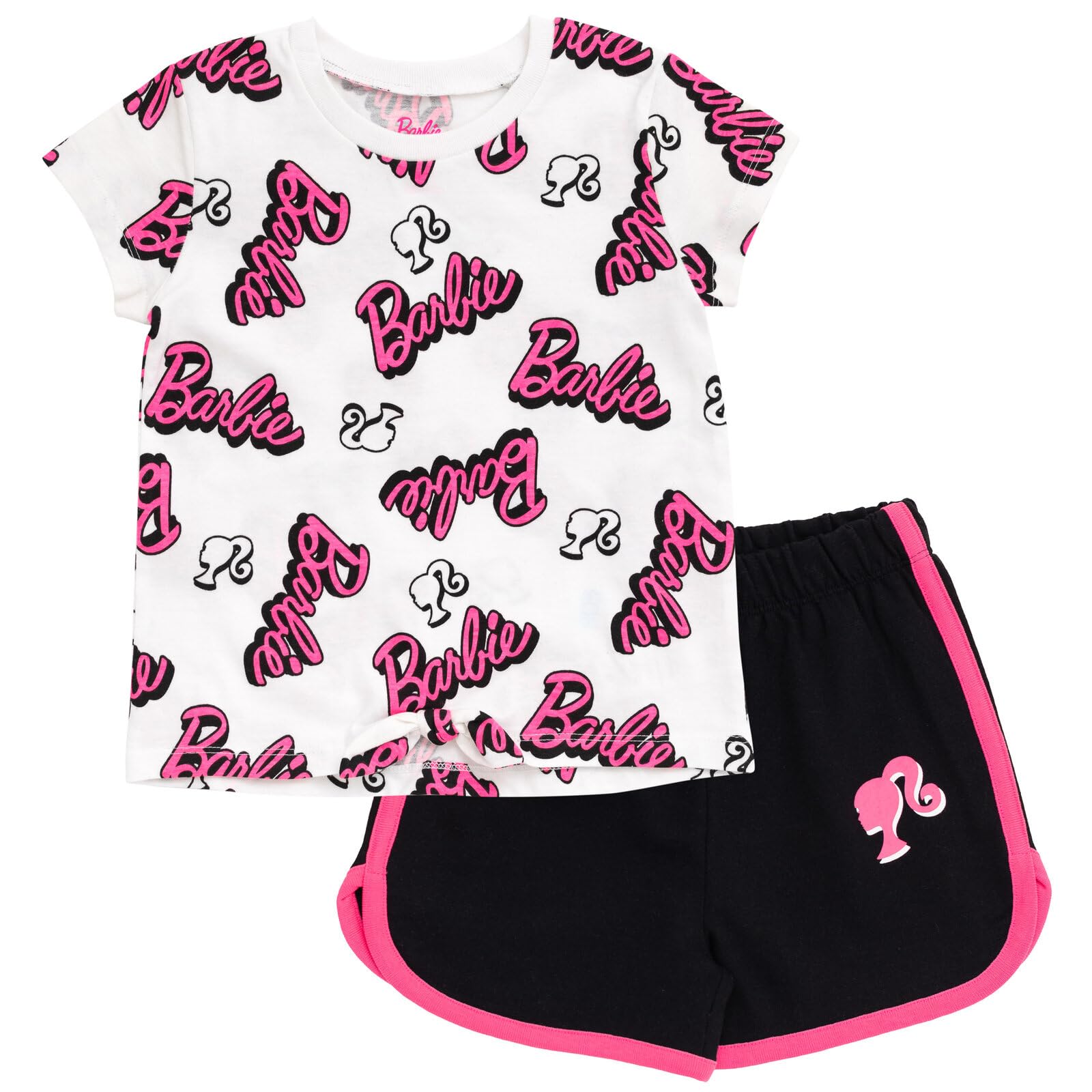 Foto 2 pulgar | Camiseta Barbie Para Niñas Pequeñas Y Pantalones Cortos Dolp - Venta Internacional.